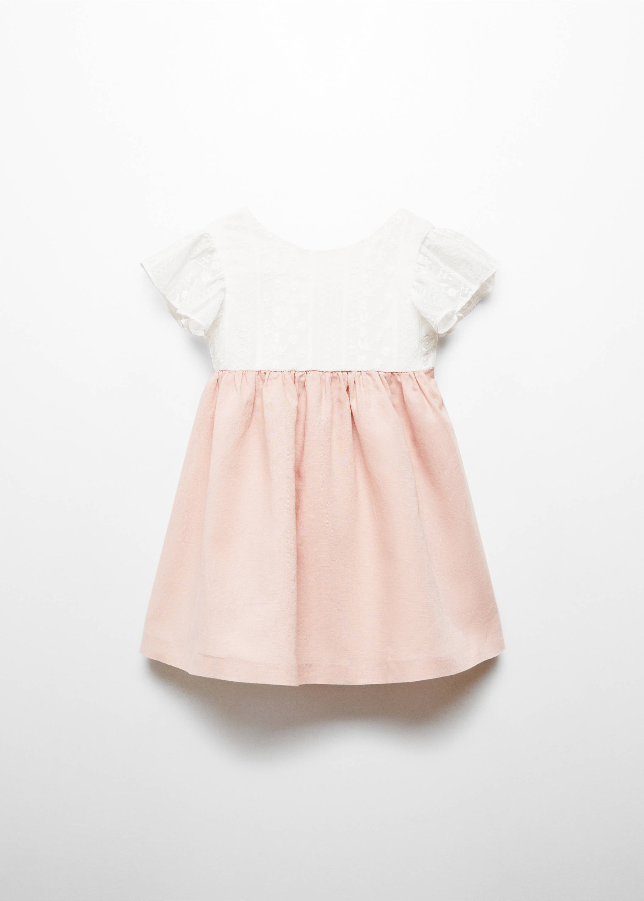 Geborduurde jurk met strik - Artikel zonder model, Roze. Ref: 67023695-00.