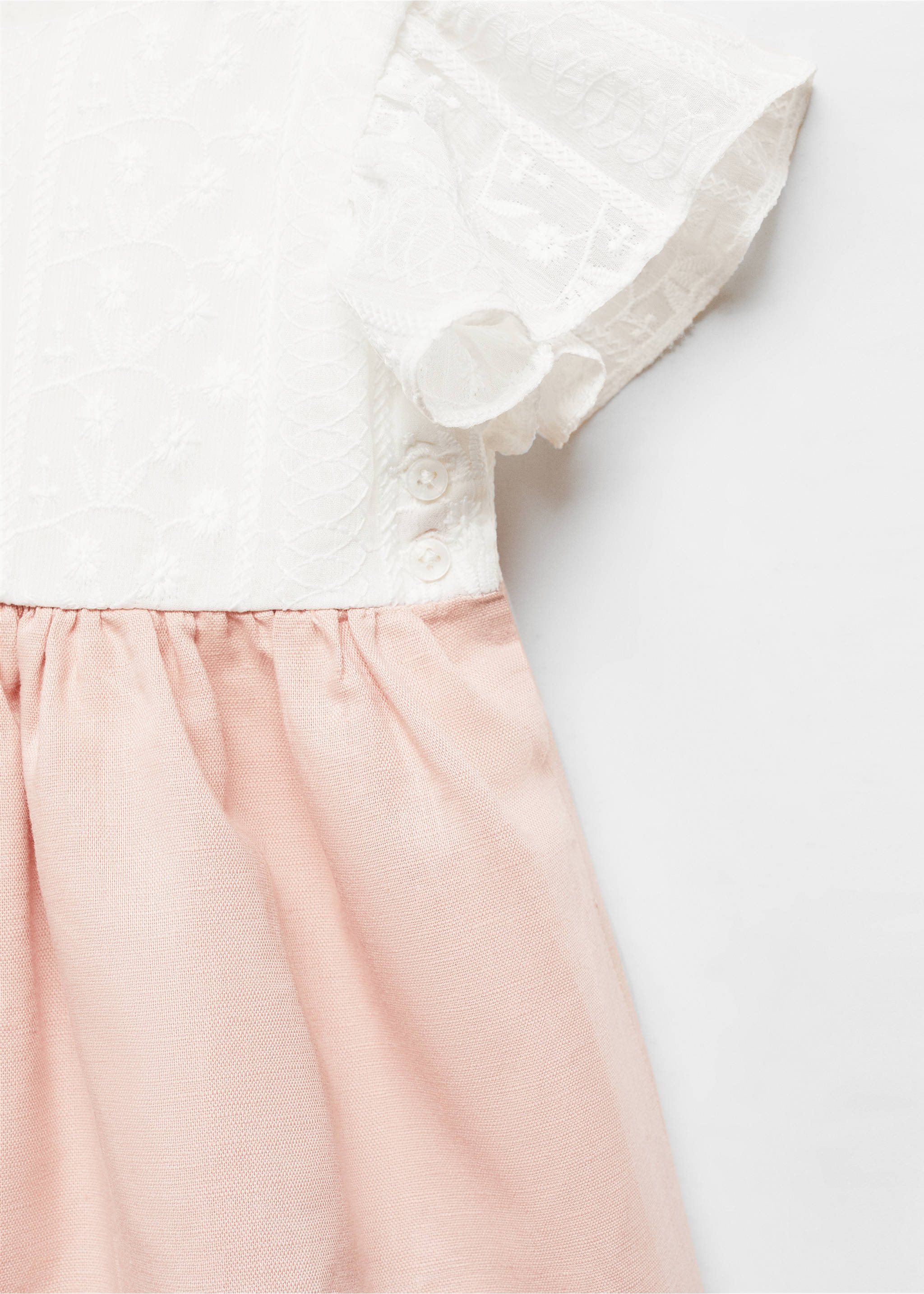 Geborduurde jurk met strik - Detail van het artikel 0, Roze. Ref: 67023695-00.