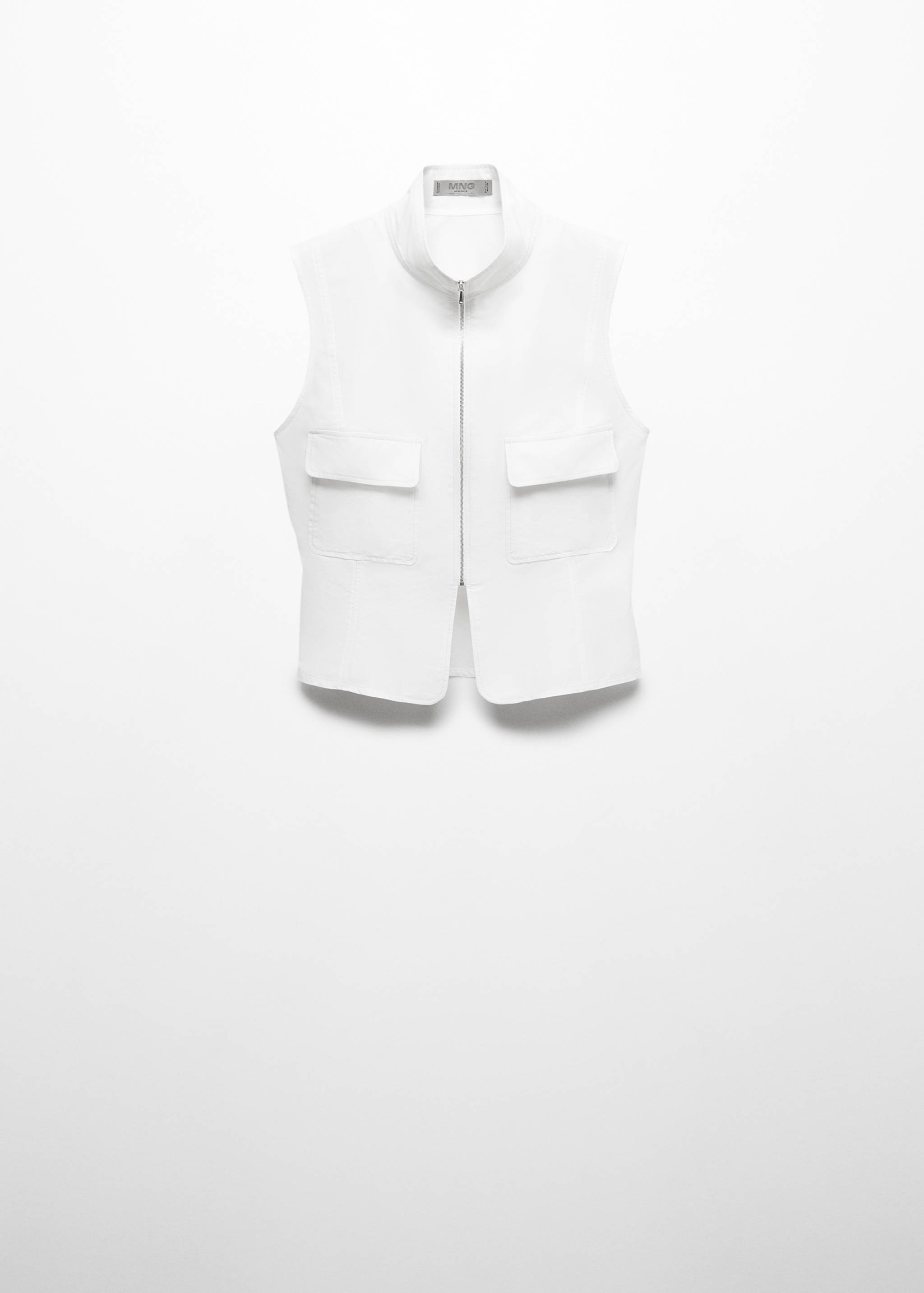 Katoenen mouwloze blouse met rits - Artikel zonder model