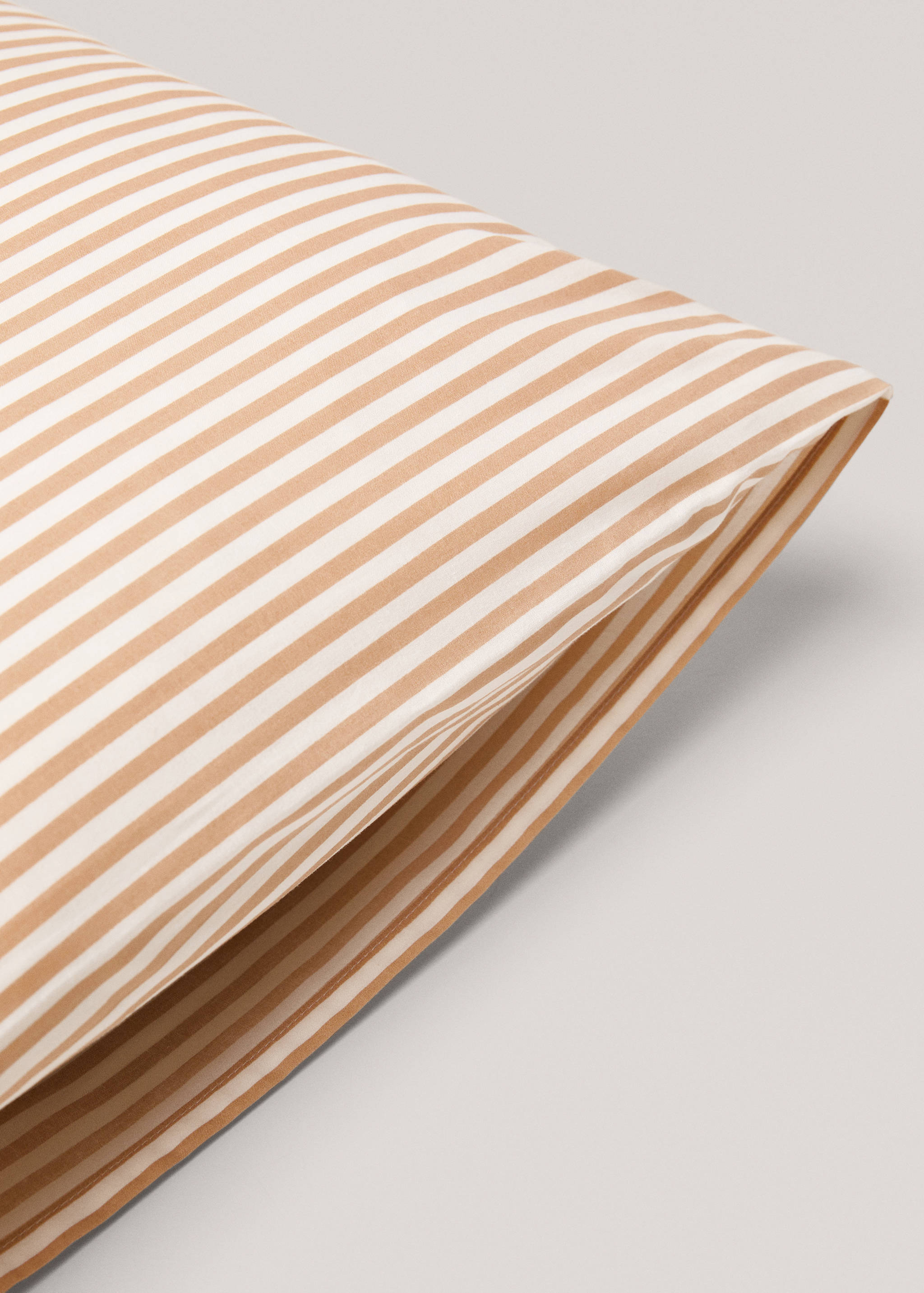 Striped cotton pillowcase 60x60cm (Pack of 2) - Details of the article 2