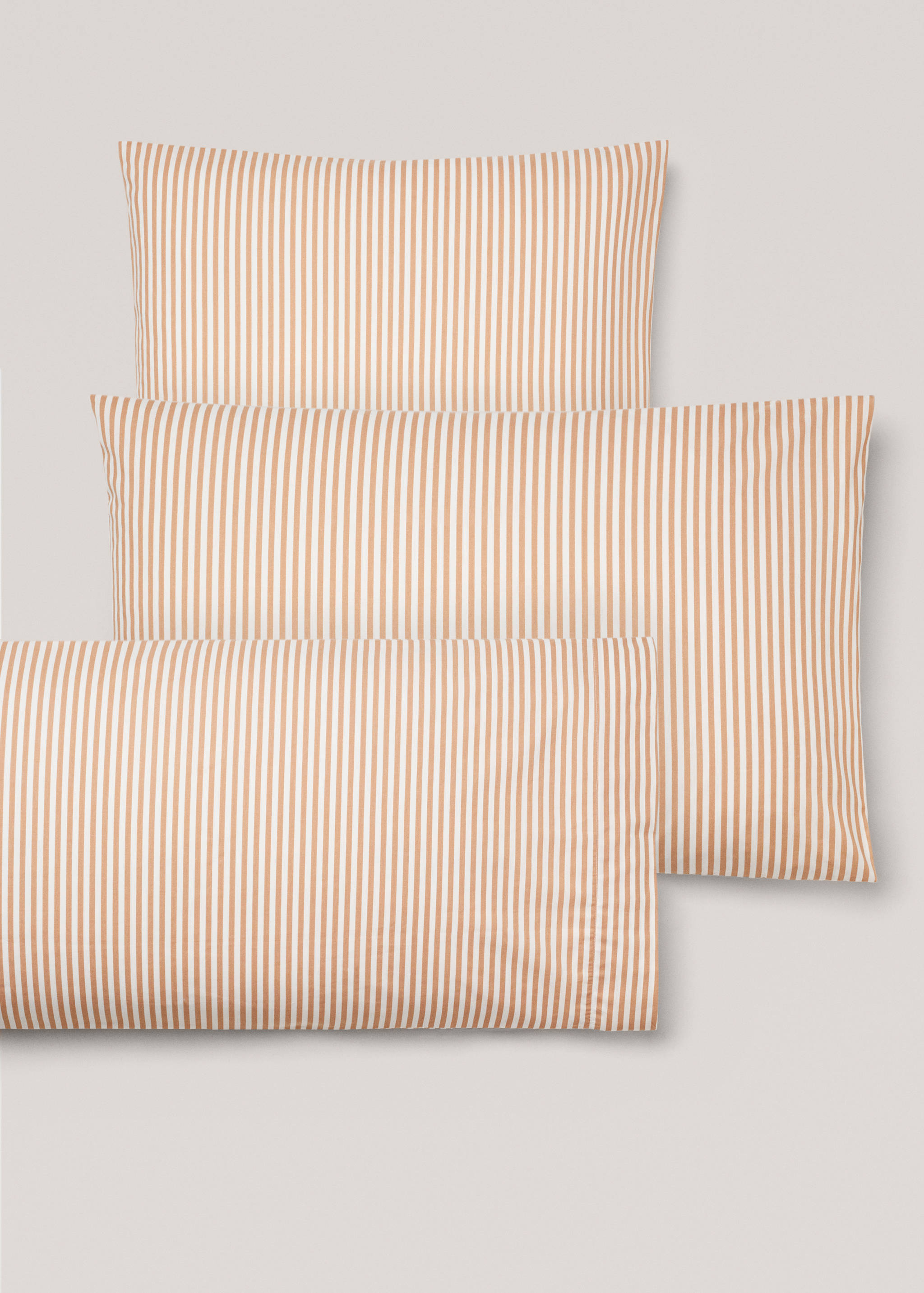 Striped cotton pillowcase 60x60cm (Pack of 2) - Details of the article 4