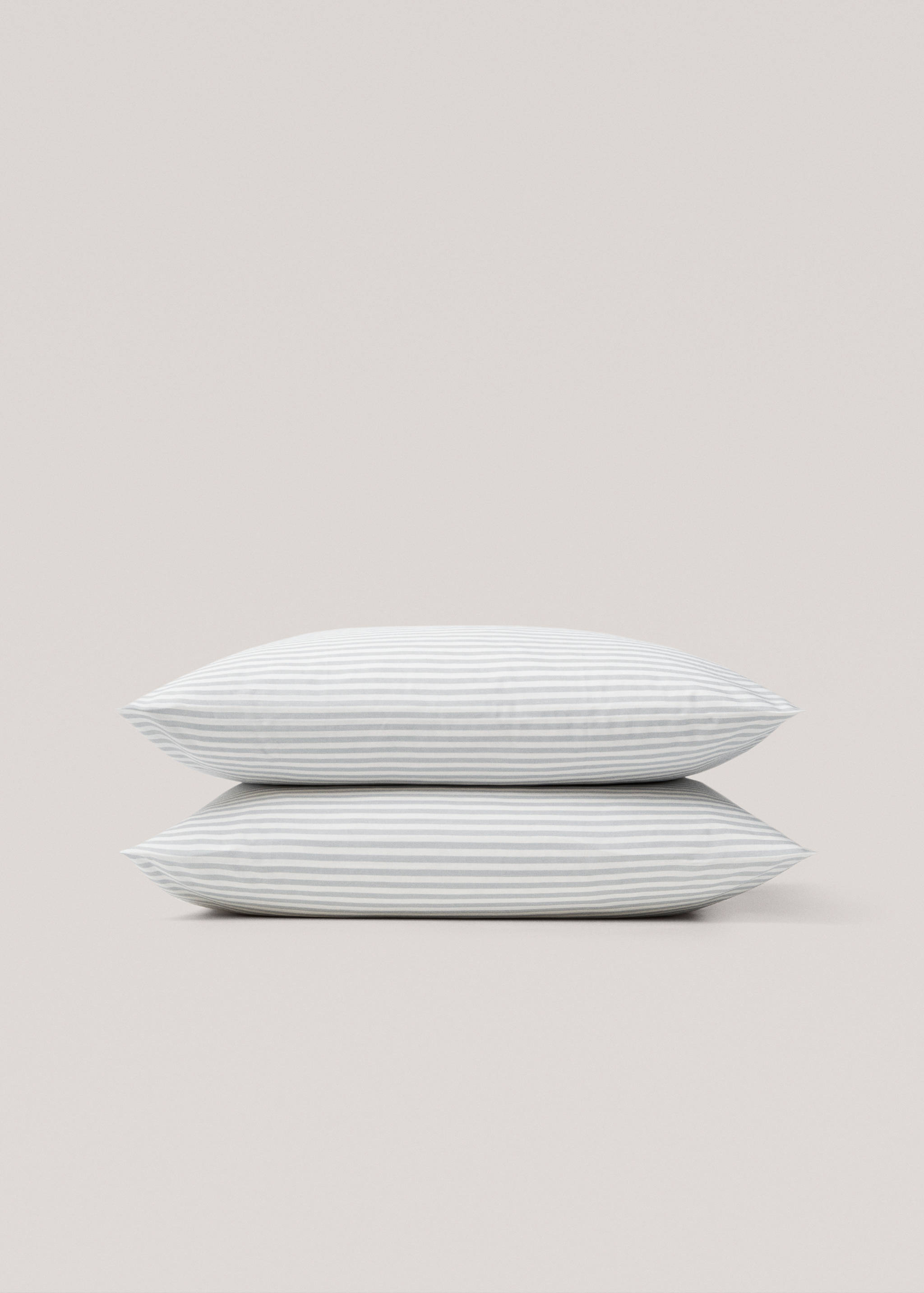 Striped cotton pillowcase 60x60cm (Pack of 2) - Details of the article 1