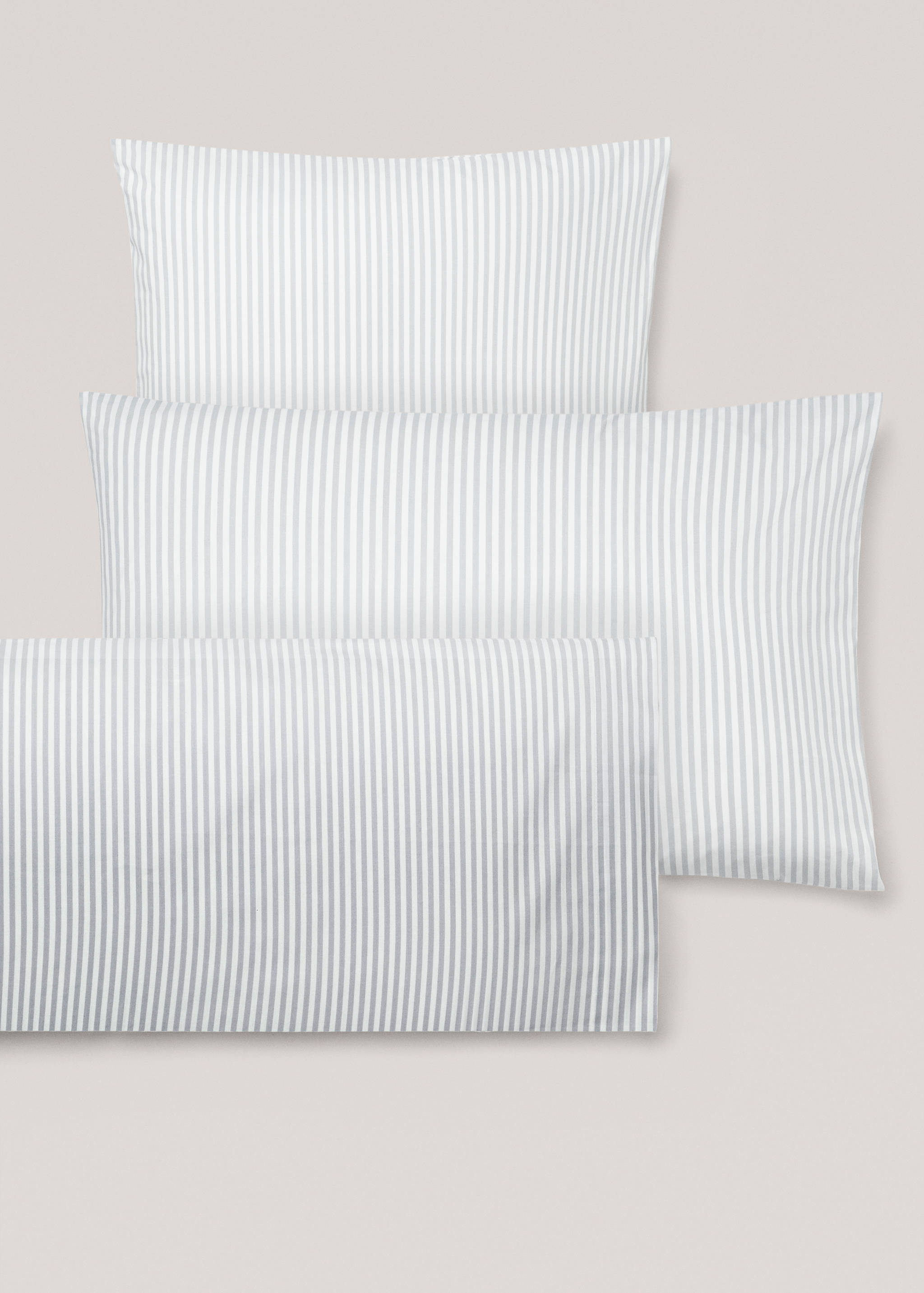 Striped cotton pillowcase 60x60cm (Pack of 2) - Details of the article 4