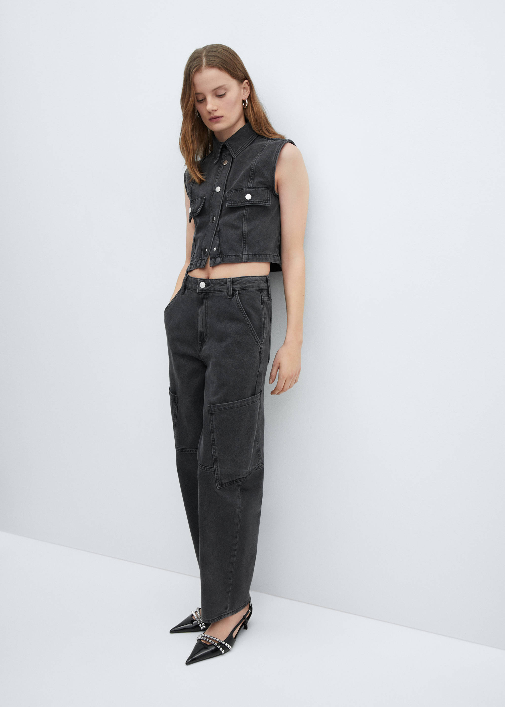 Jeans slouchy cargo tiro medio - Detalle del artículo 2