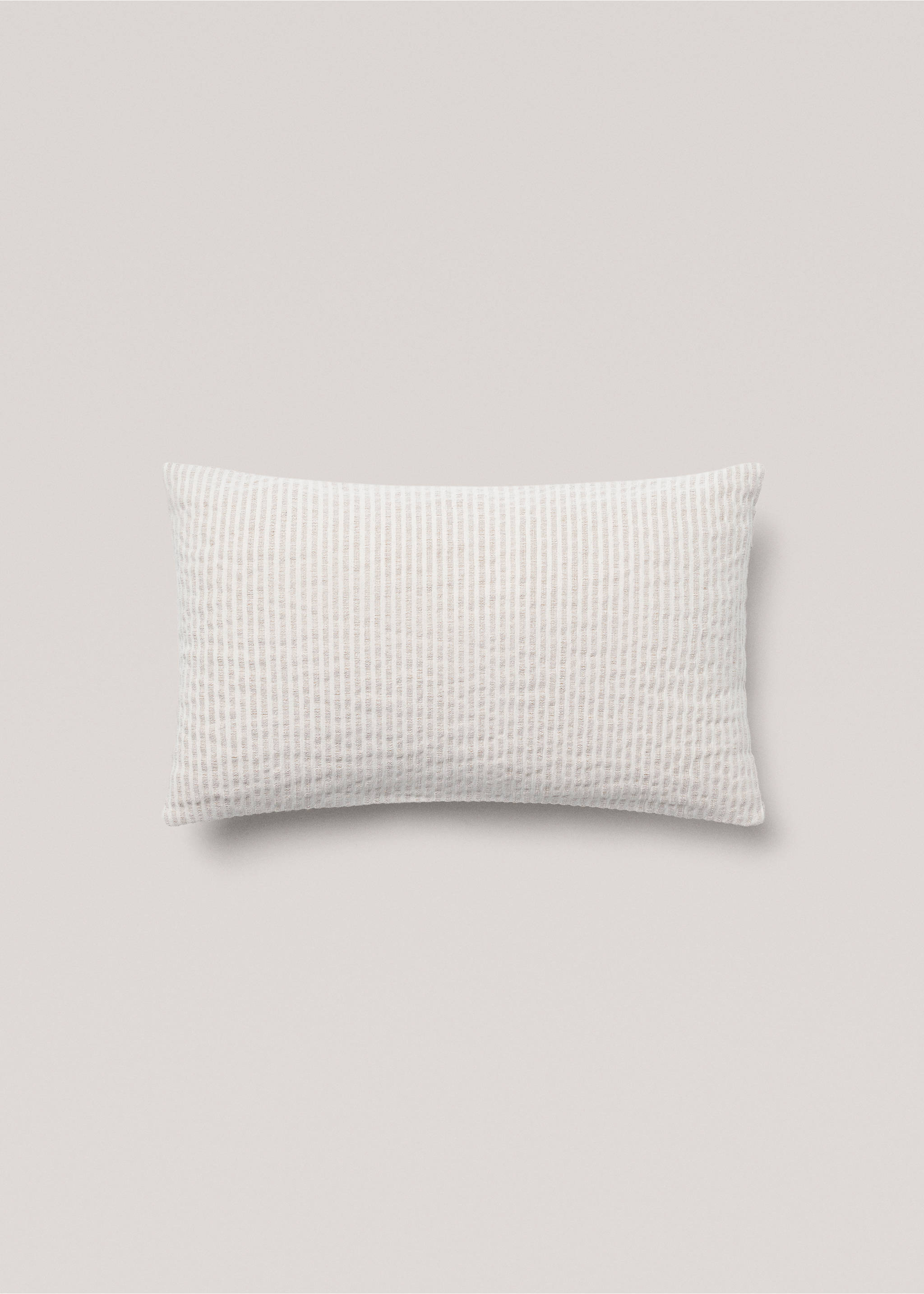 Housse de coussin texture rayures 30x50 cm - Article sans modèle, Écru. Ref: 67024052-00.