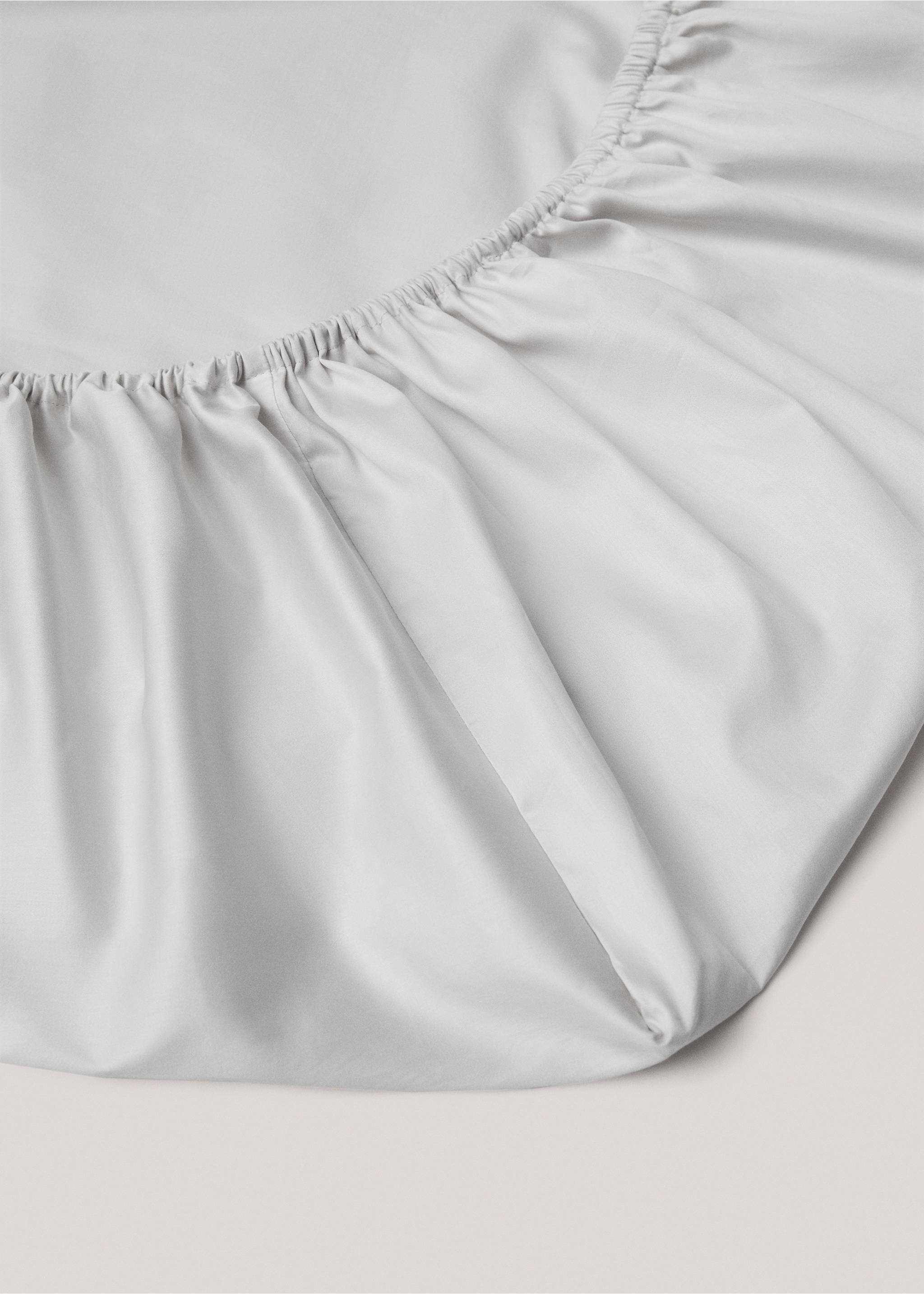 Satin fitted sheet for superking bed - Article without model, Grey. Ref: 67024056-00.