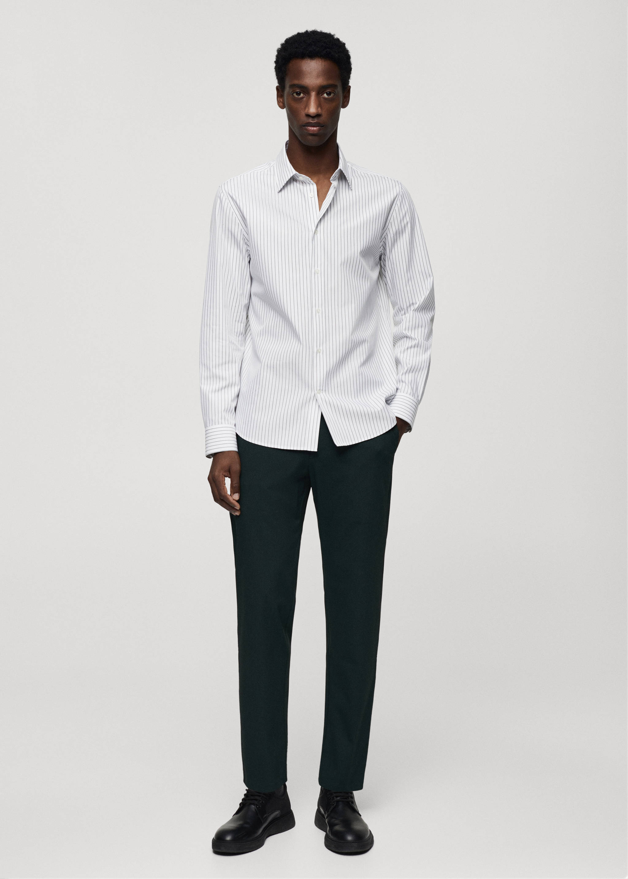 Slim-fit striped Coolmax® shirt - General plane