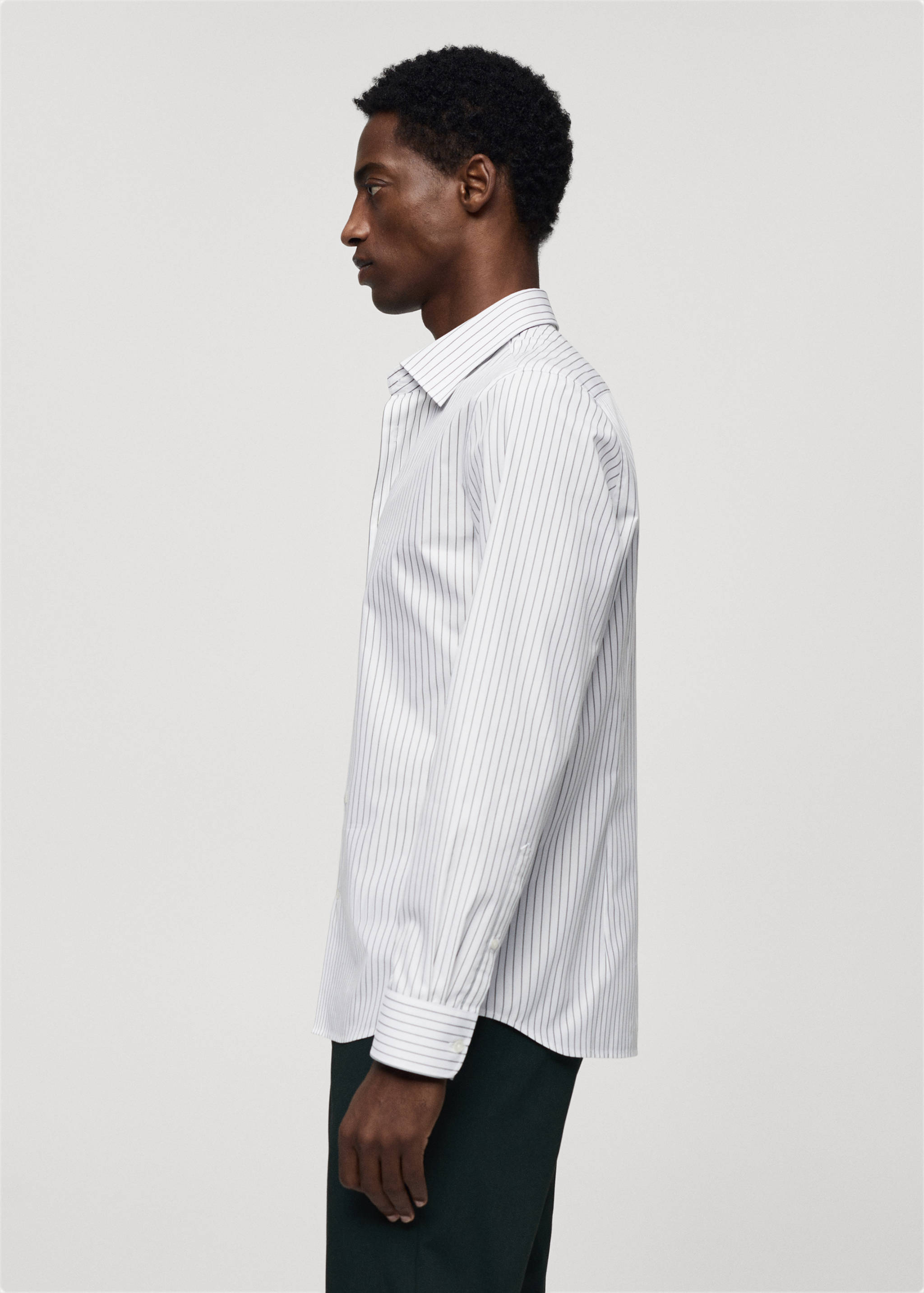 Slim-fit striped Coolmax® shirt - Details of the article 2