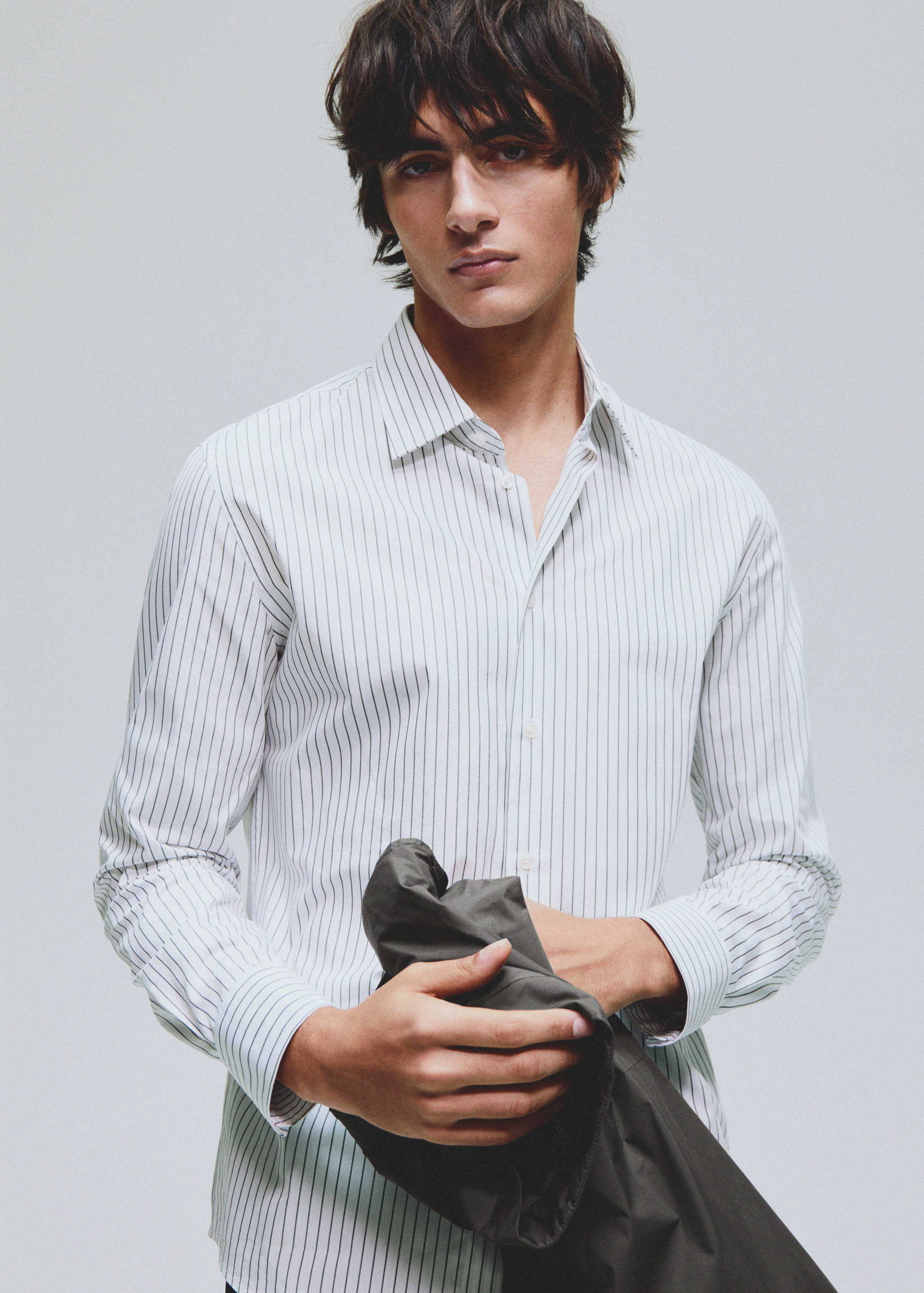 Slim-fit striped Coolmax® shirt - Details of the article 5