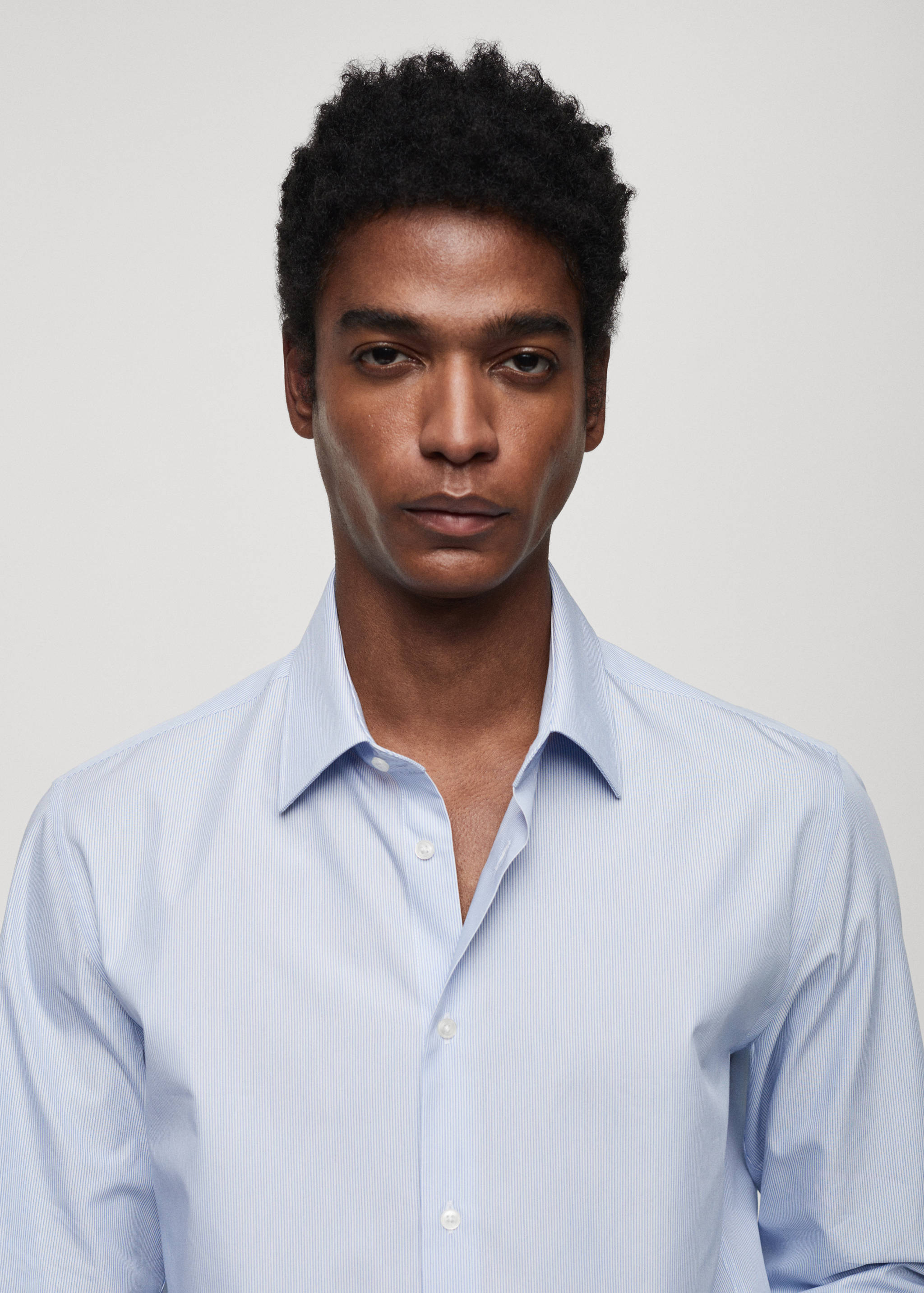 Slim-fit striped Coolmax® shirt - Details of the article 1