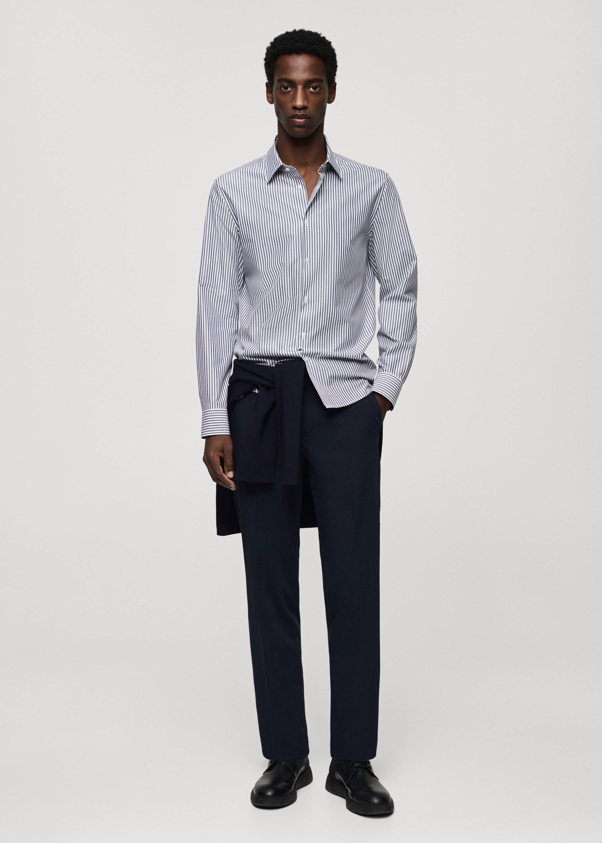 Slim-fit striped Coolmax® shirt - General plane