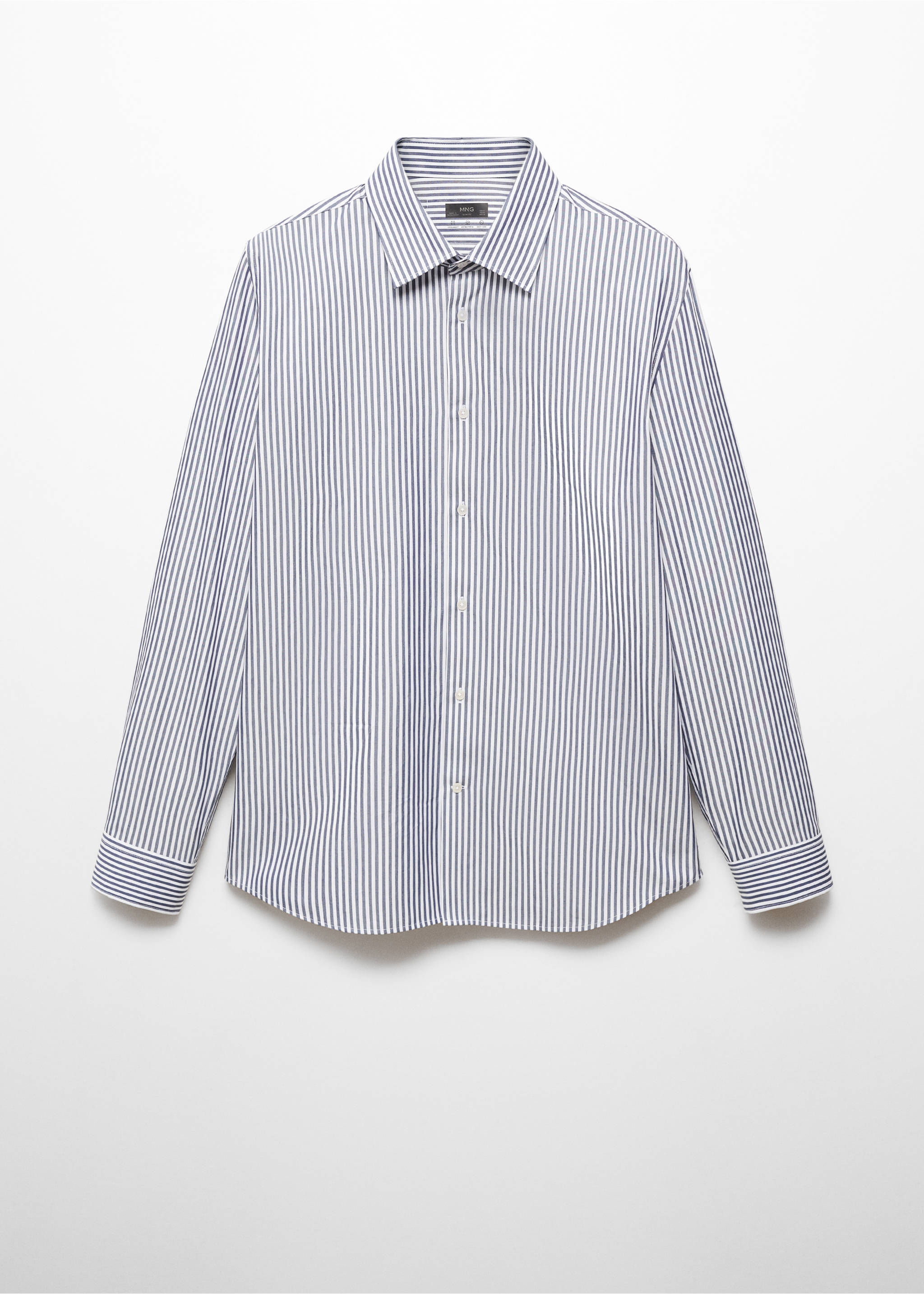 Slim-fit striped Coolmax® shirt - Article without model, Blue. Ref: 67024449-00.
