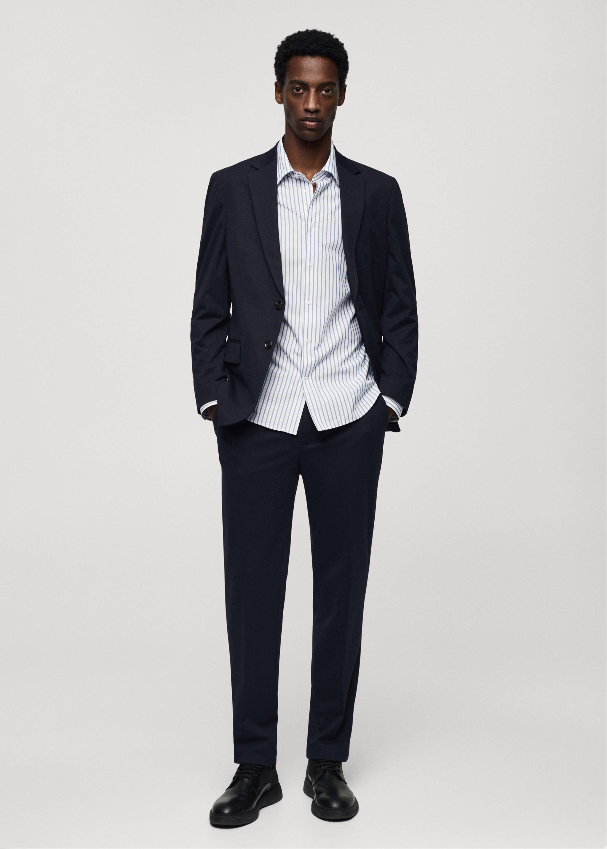 Slim-fit striped Coolmax® shirt - General plane