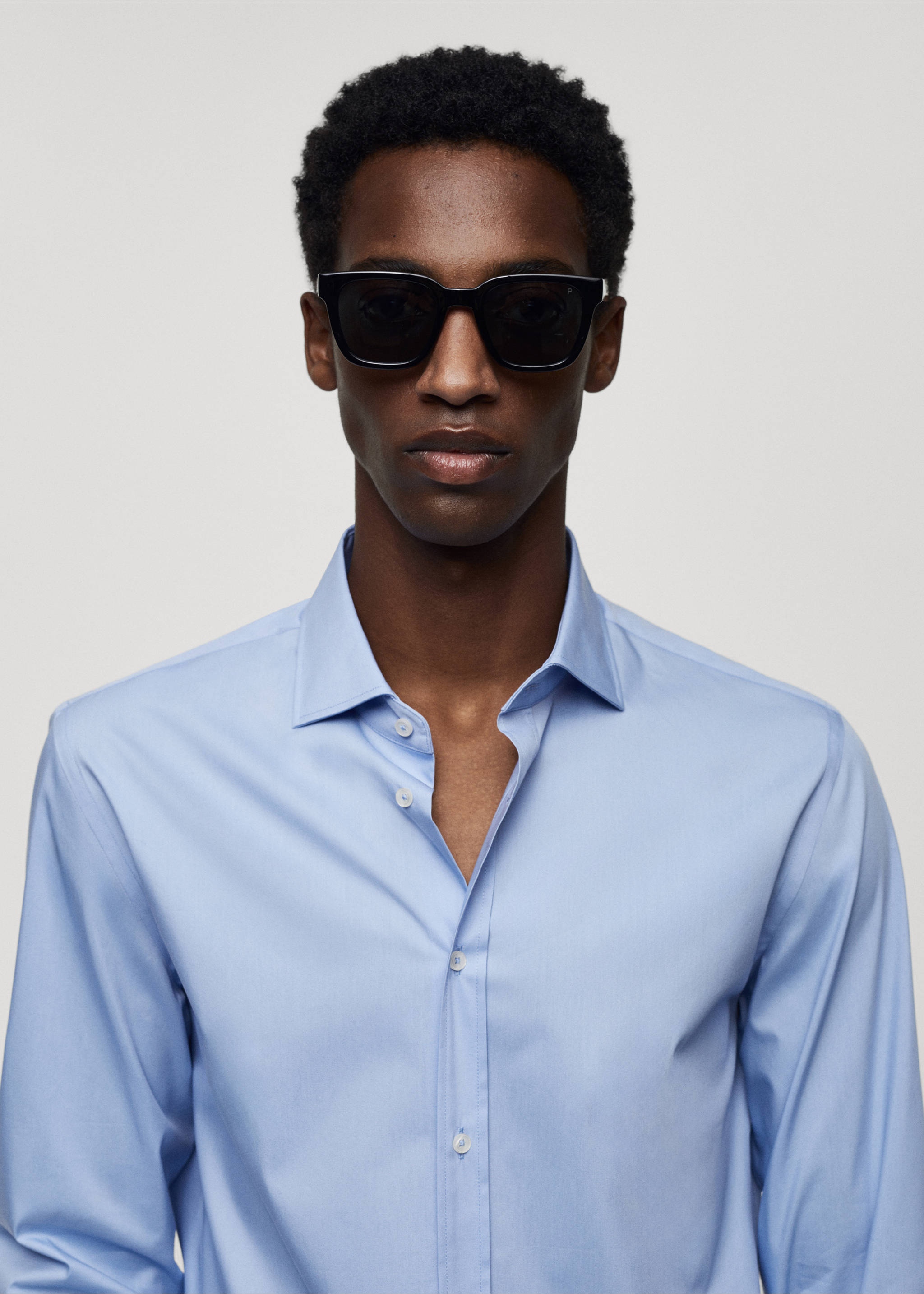 Coolmax® cotton shirt - Details of the article 1, Sky Blue. Ref: 67024450-00.