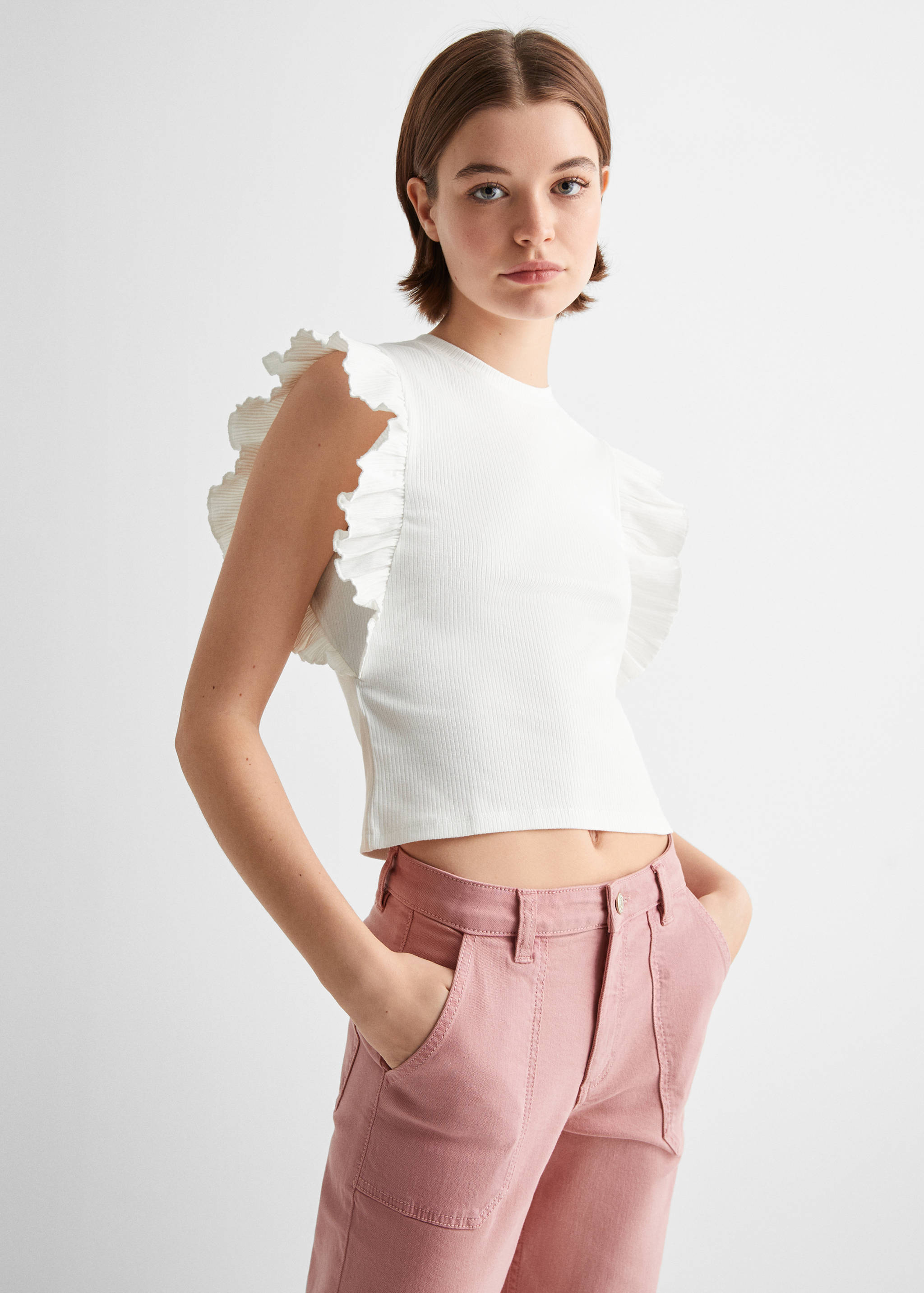 Camiseta algodón volantes - Plano medio