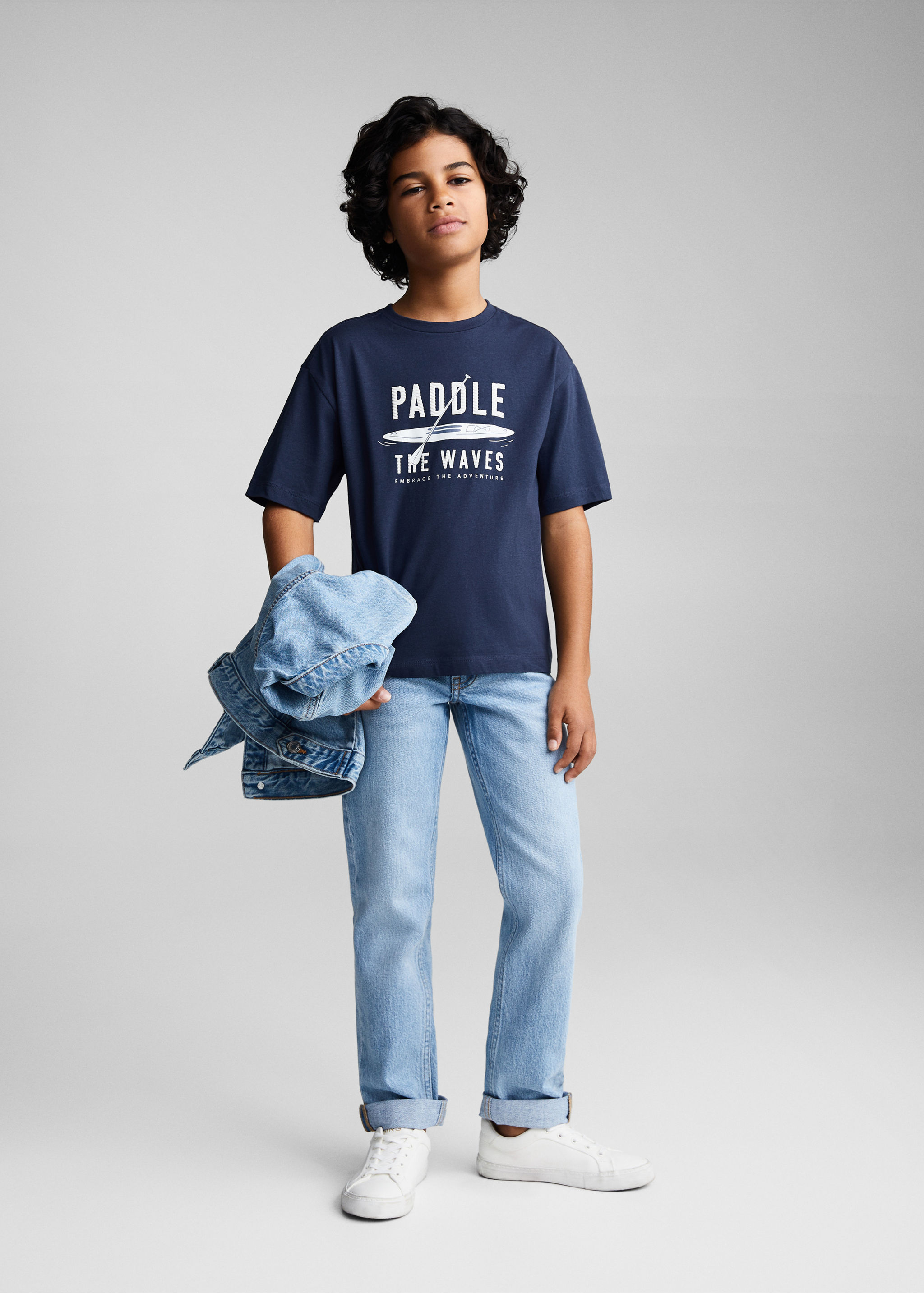 T-Shirt mit Textaufdruck - Allgemeine Ansicht
