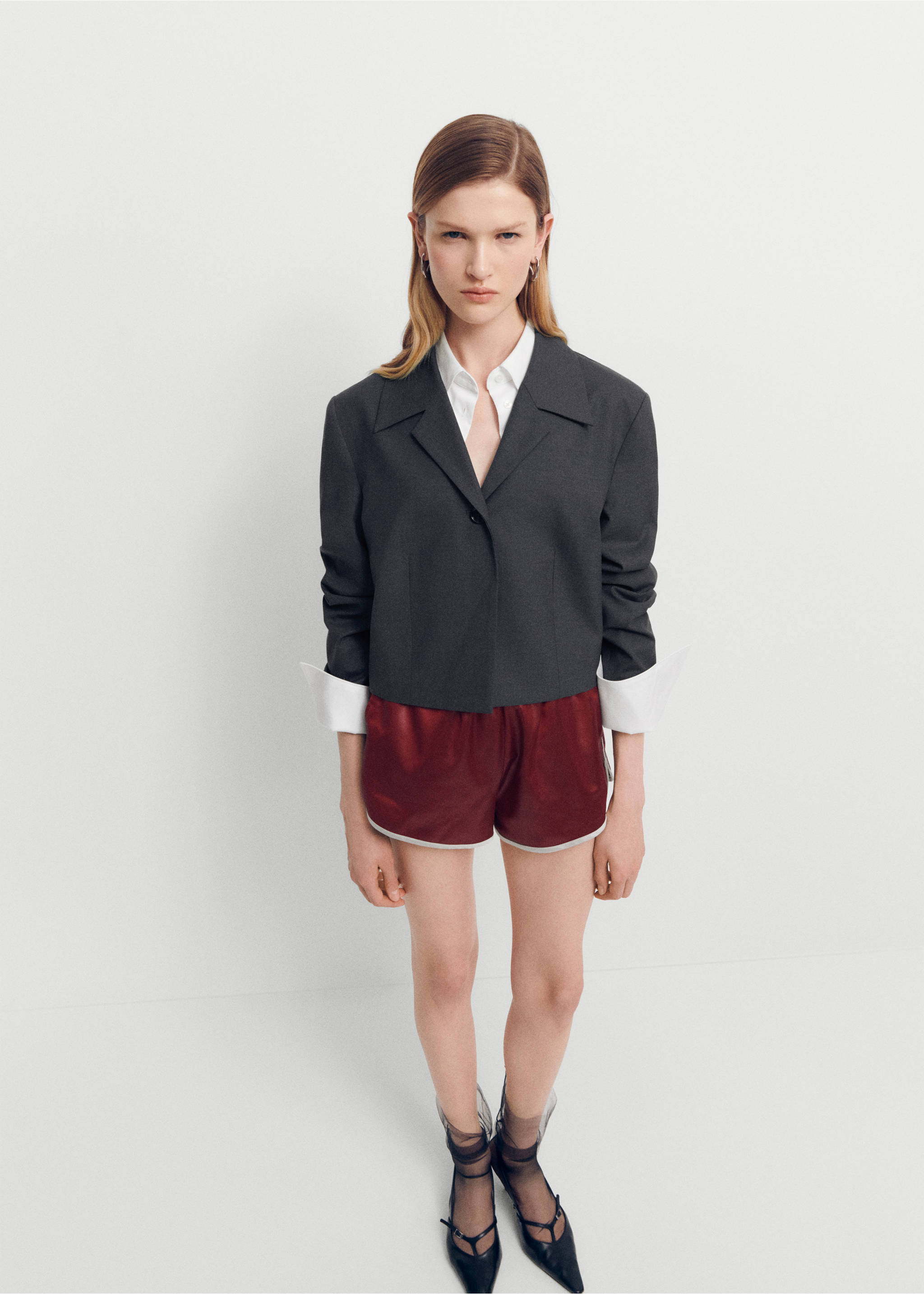 Cropped wool jacket - General plane, Grey. Ref: 67024482-00.