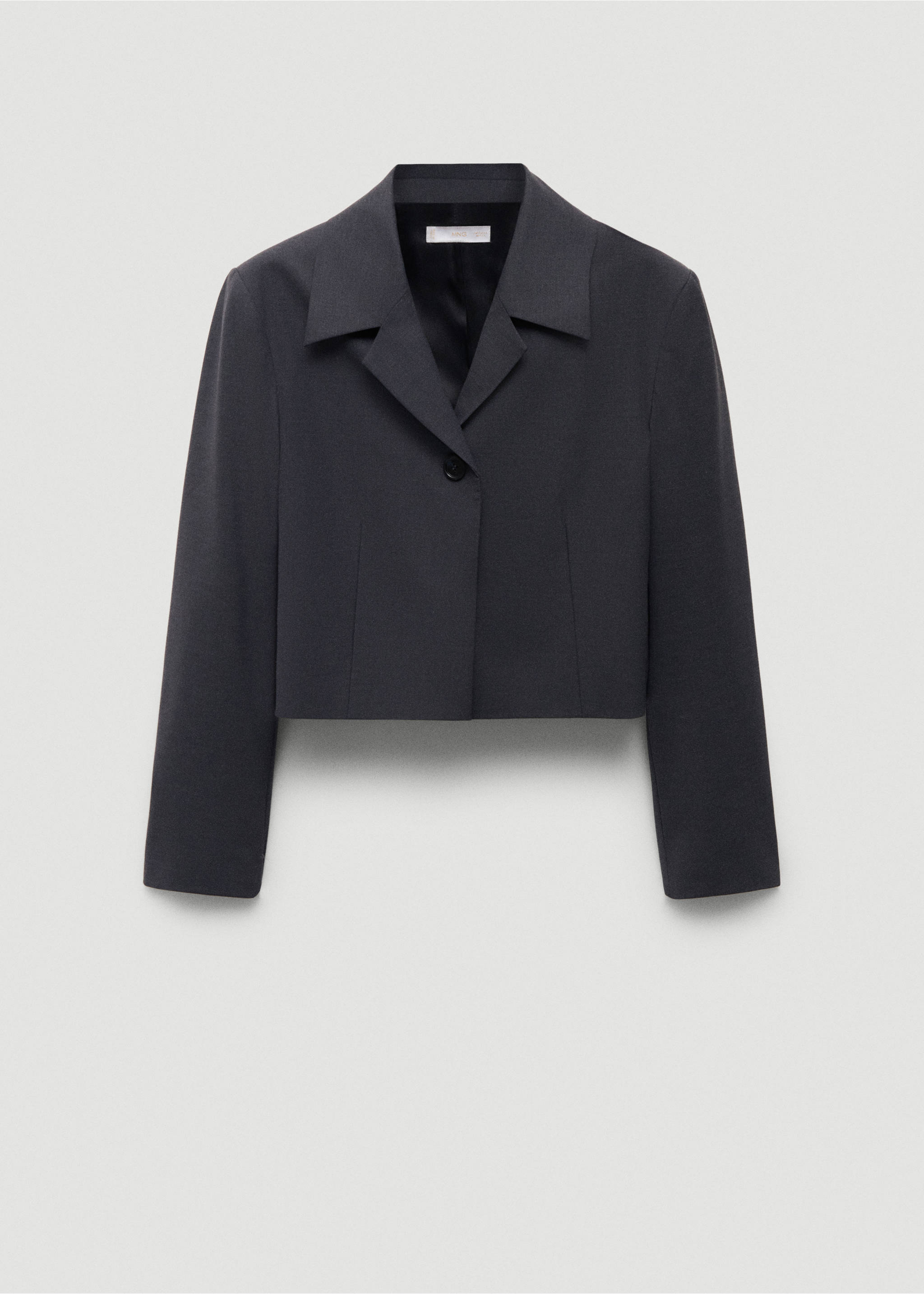 Cropped wool jacket - Article without model, Grey. Ref: 67024482-00.