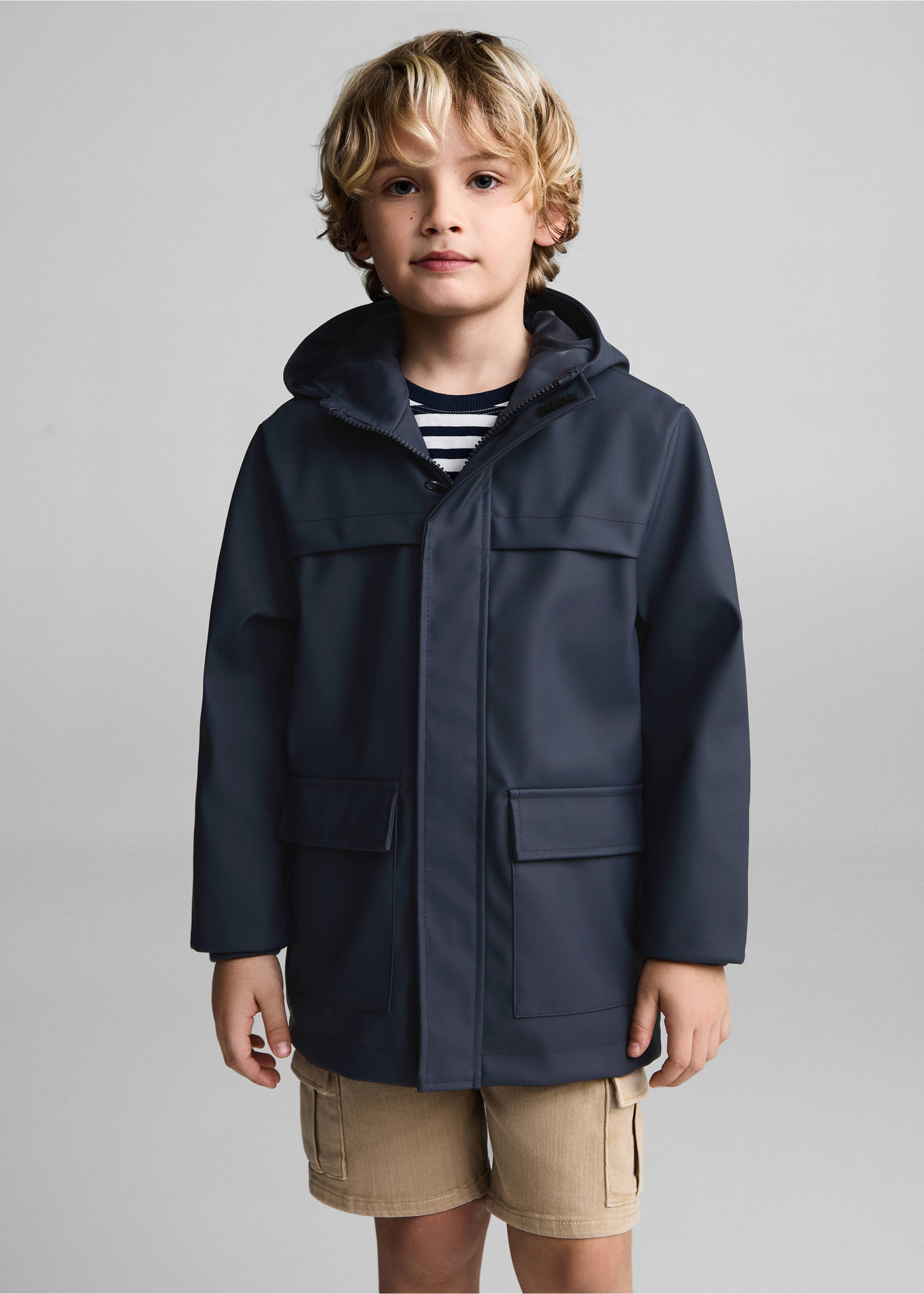 Kapuzenparka mit Taschen - Mittlere Ansicht, Blau. Ref: 67024781-00.