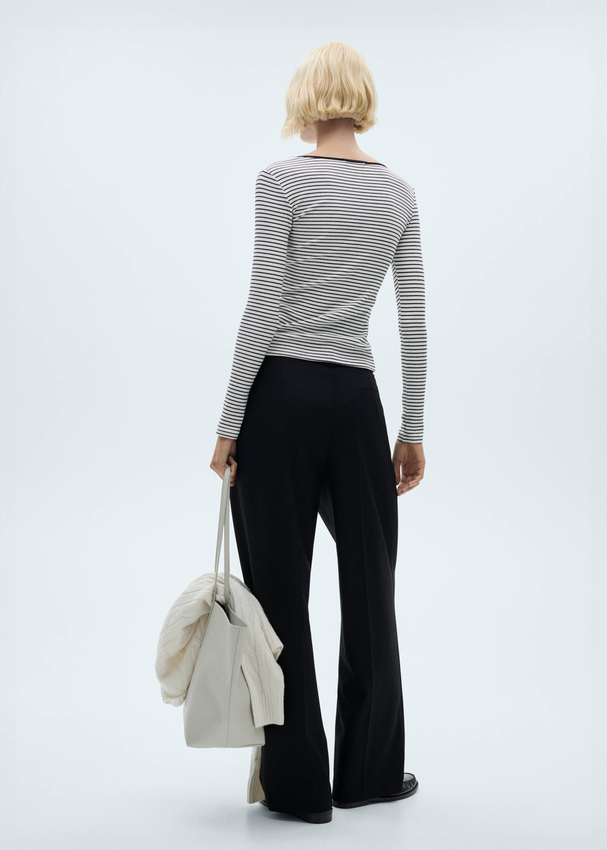 Striped rib T-shirt - Reverse of the article