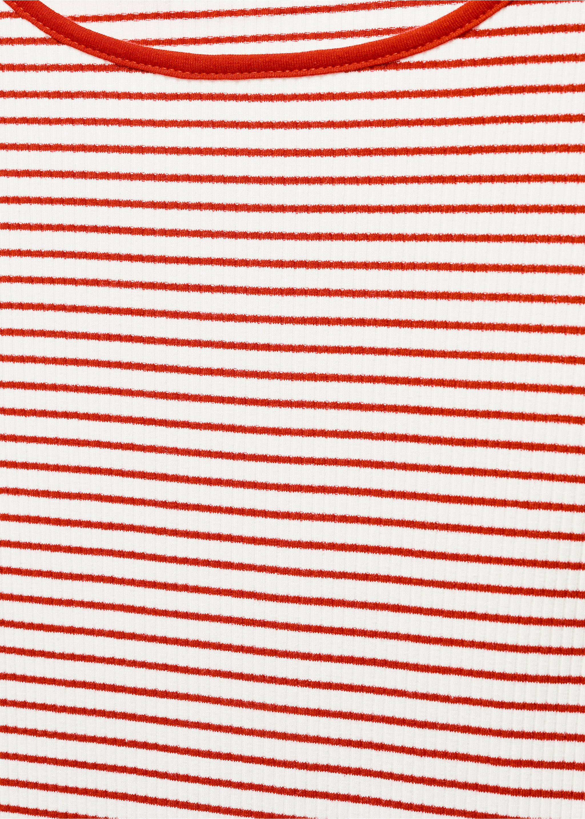 Striped rib T-shirt - Details of the article 8, Red. Ref: 67024785-00.