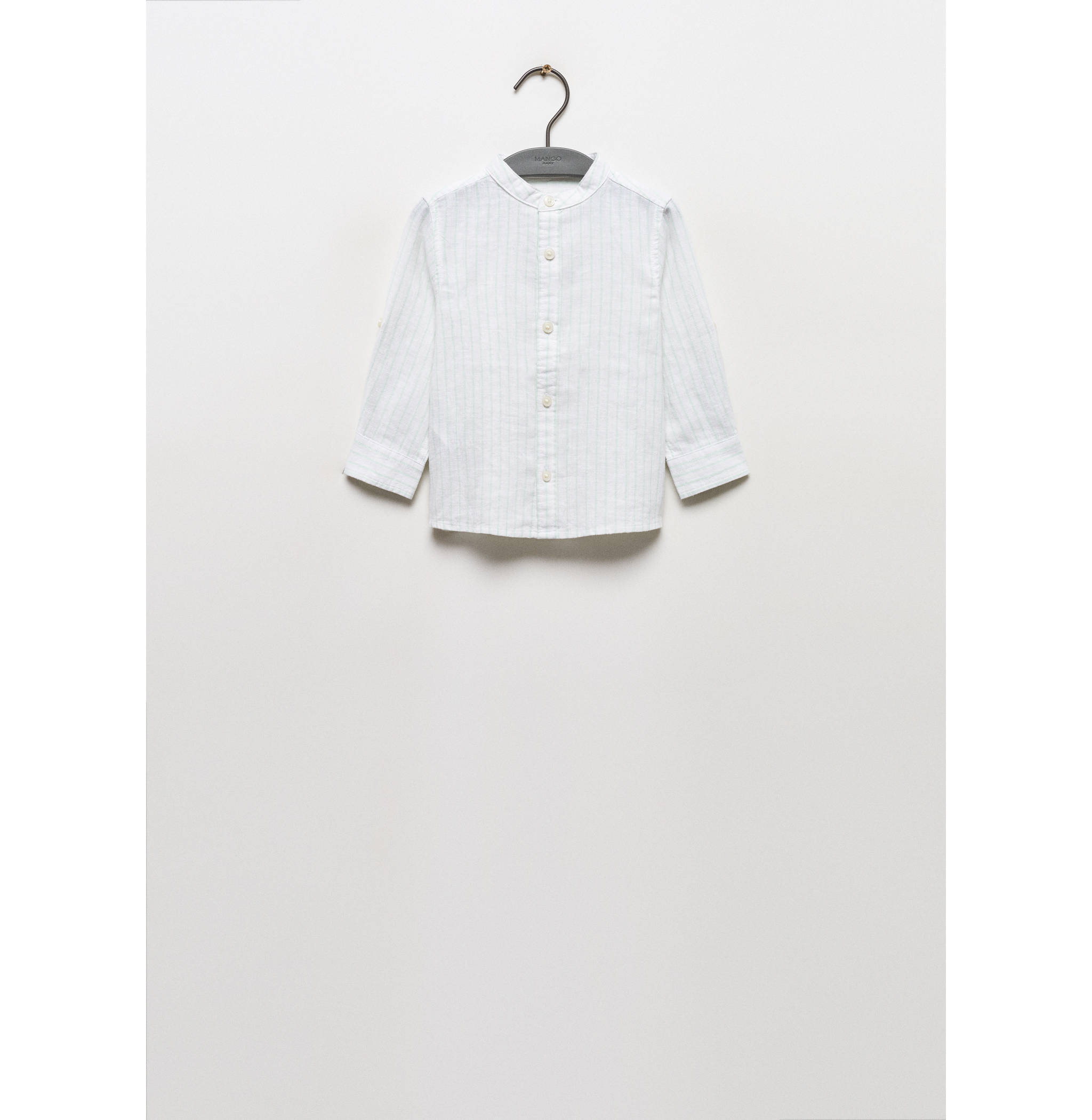 Chemise lin col mao rayures - Article sans modèle