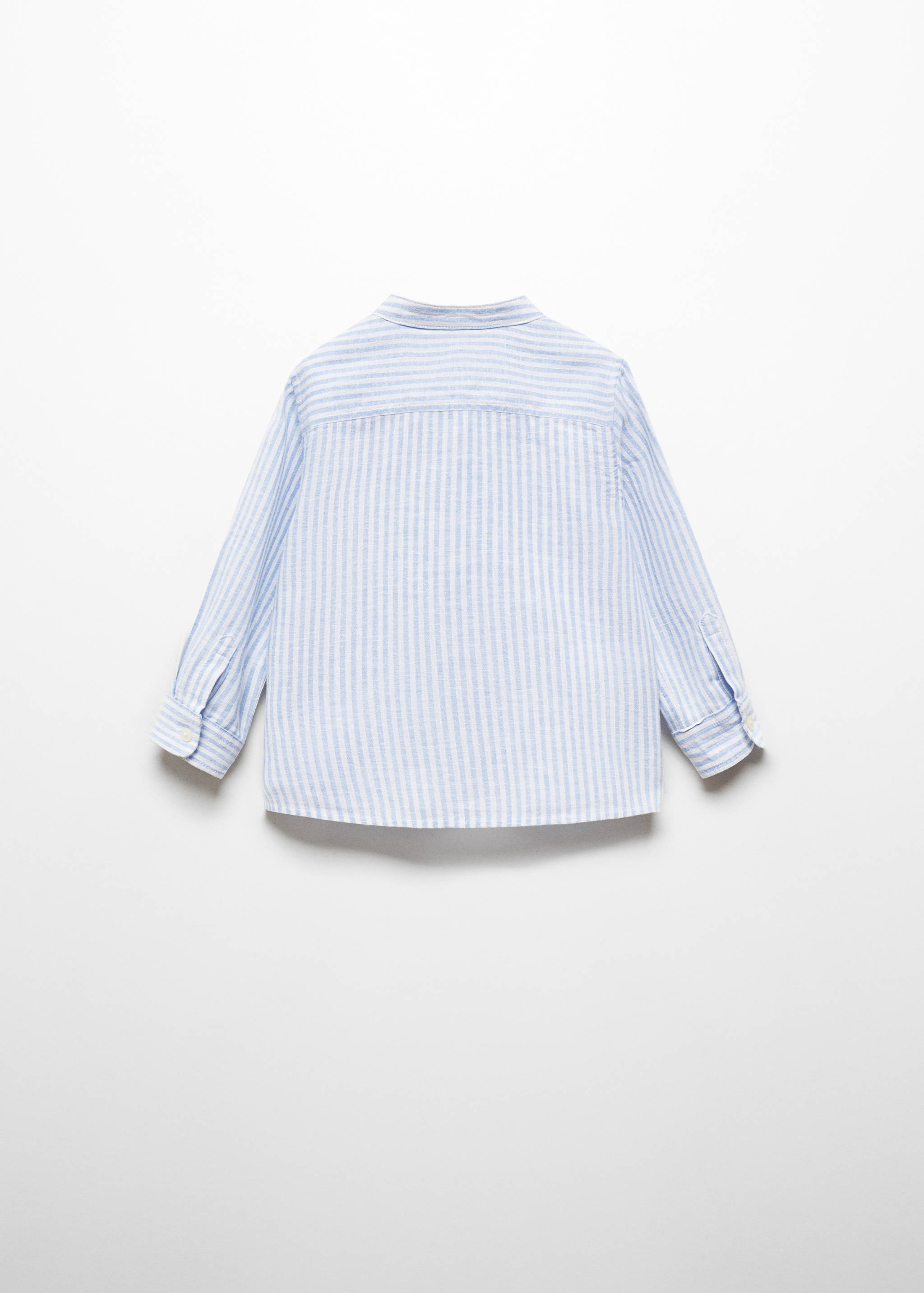 Striped mandarin-collar linen shirt - Reverse of the article