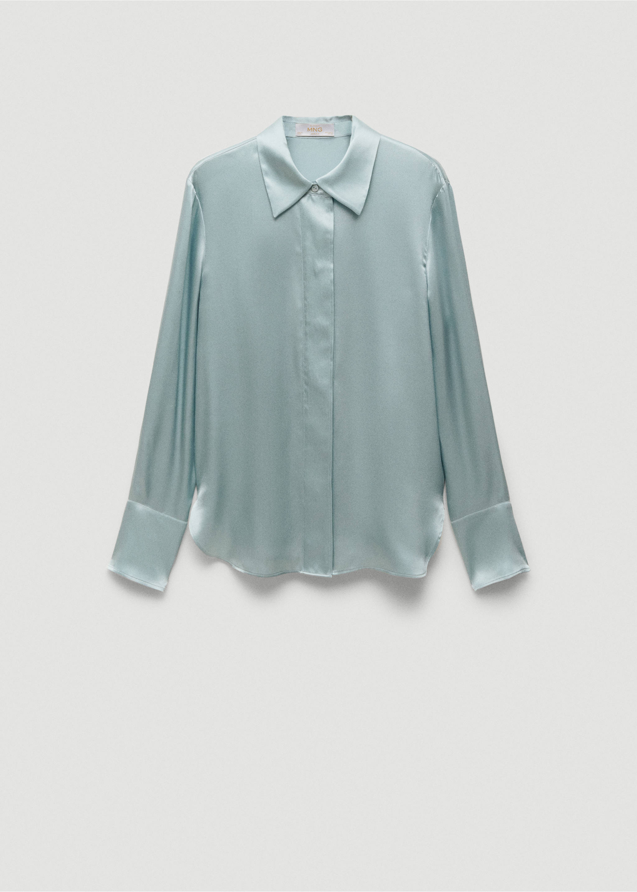 100% silk shirt - Article without model, Sky Blue. Ref: 67024789-00.