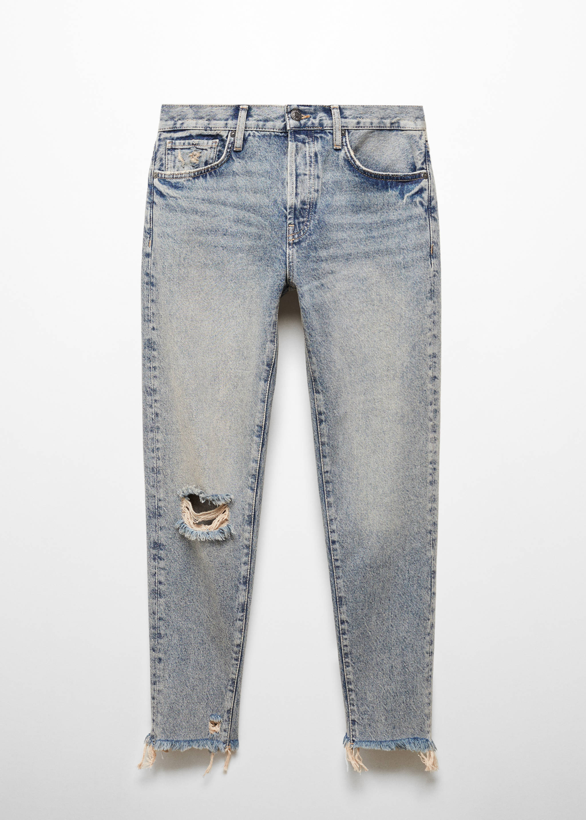 Ripped low-rise girlfriend jeans - Article without model