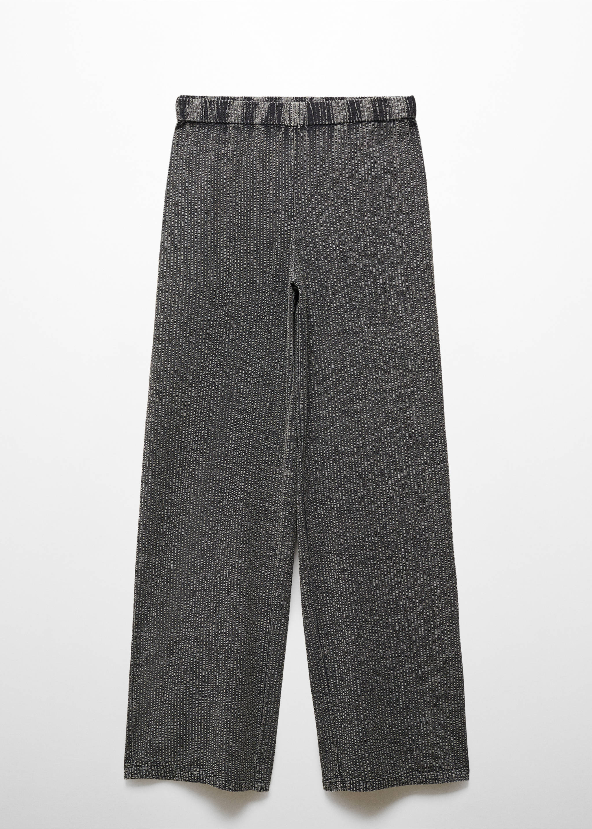 Textured wide leg trousers - Article without model, Charcoal. Ref: 67025146-00.