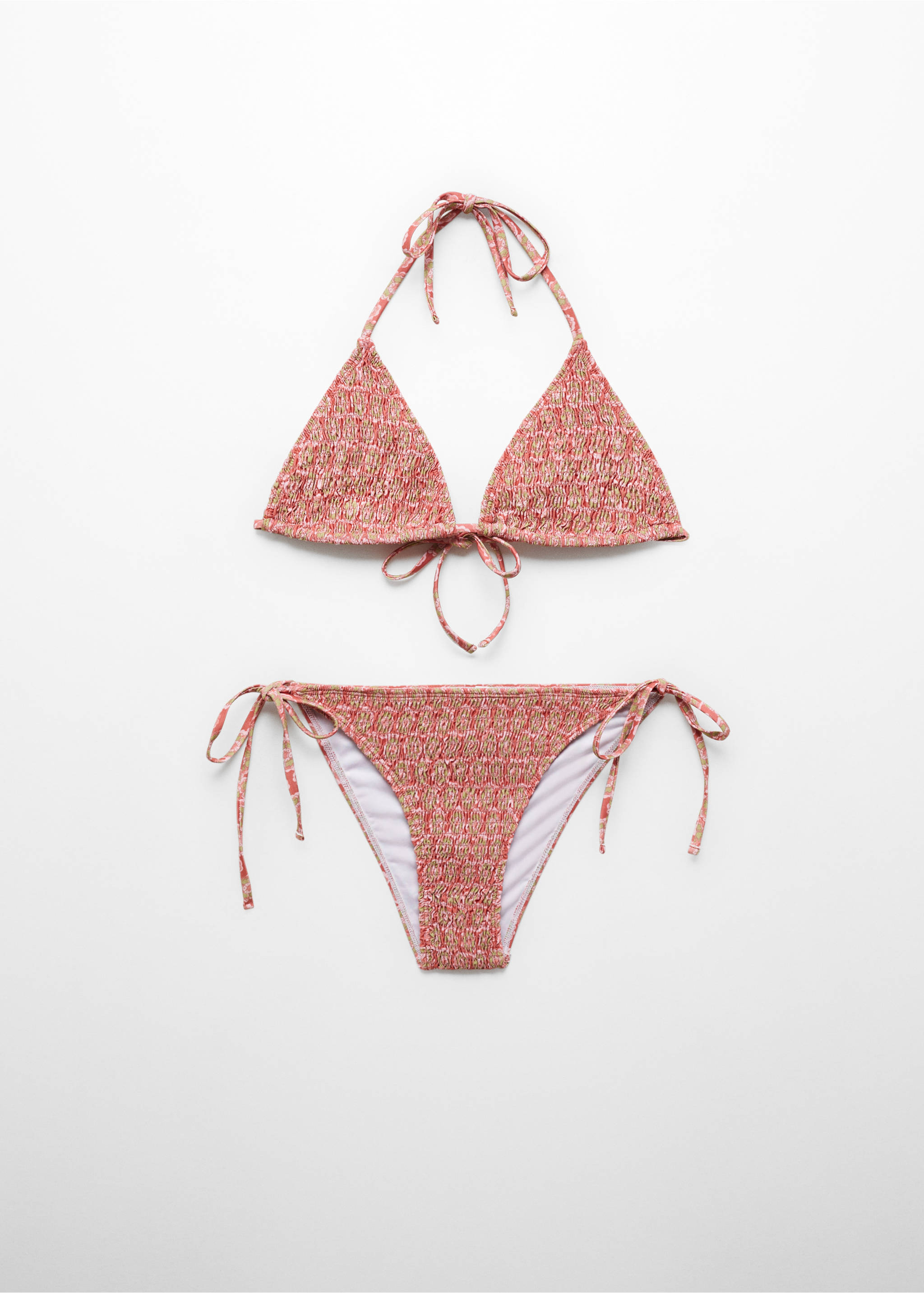Bikini imprimé floral - Article sans modèle, Orange brûlé. Ref: 67025152-00.