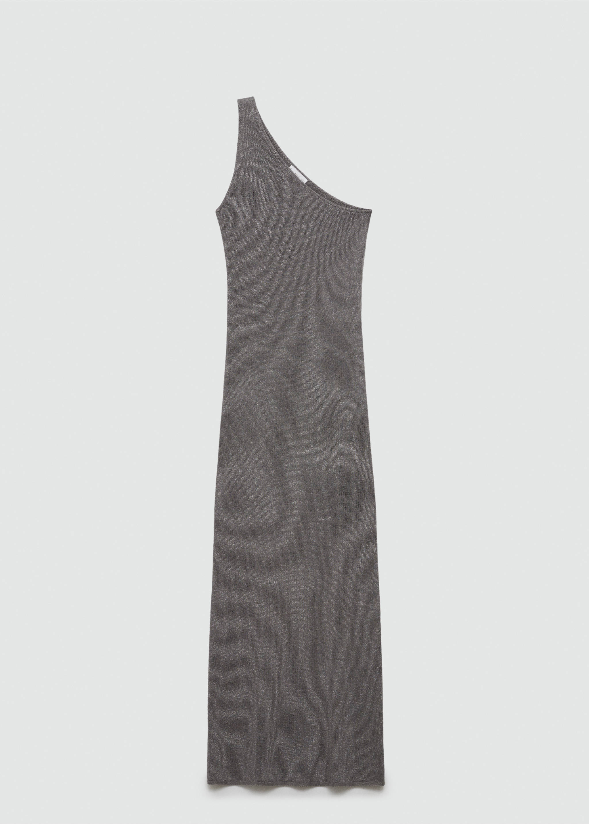 Asymmetrical lurex dress - Article without model, Silver. Ref: 67025154-00.