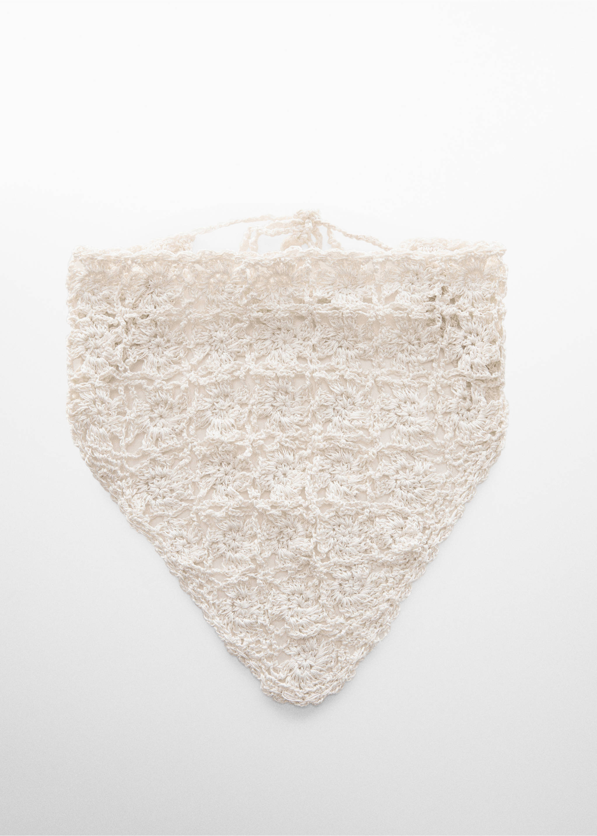 Crochet knit handkerchief - Article without model, Ecru. Ref: 67025733-00.