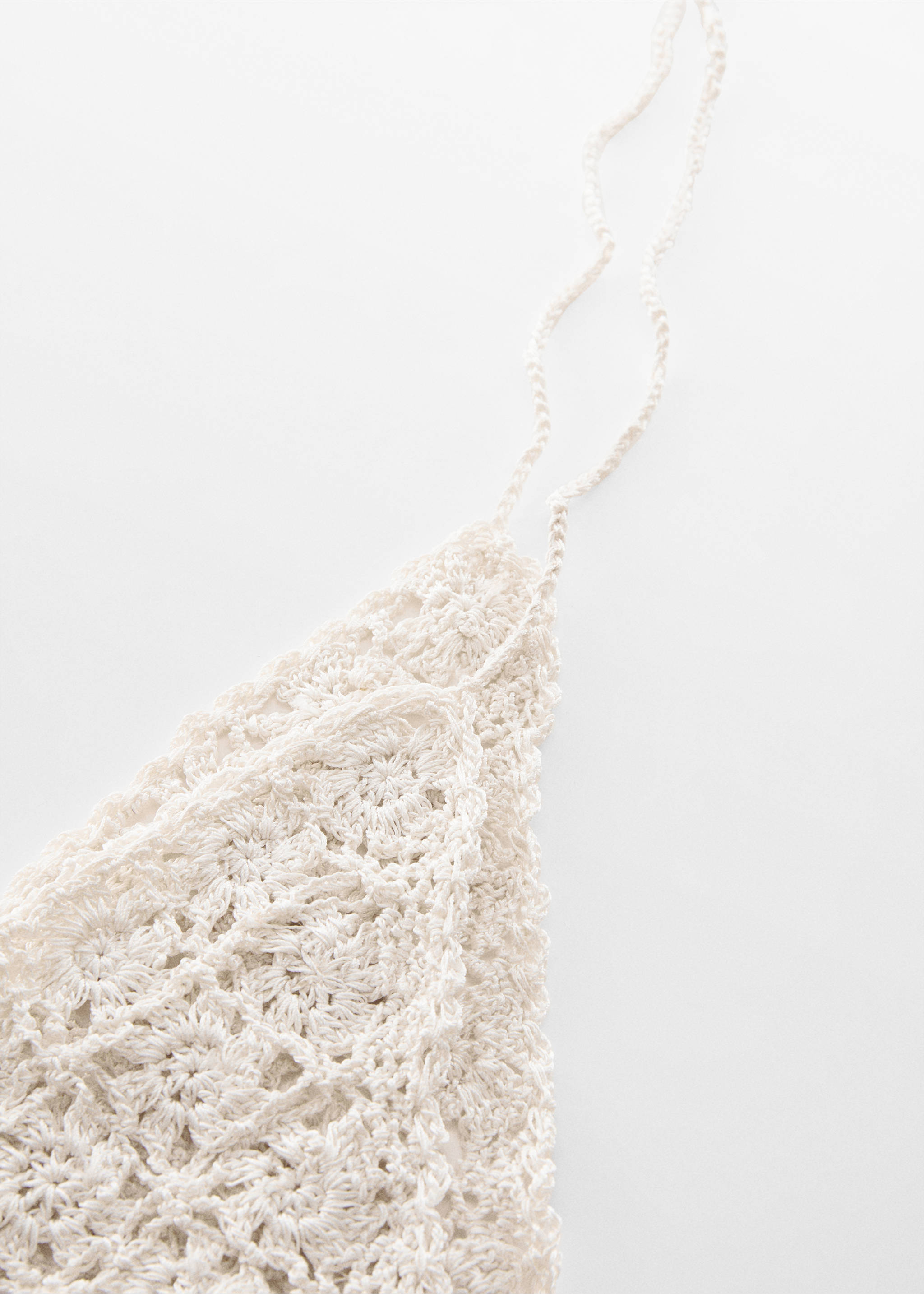 Crochet knit handkerchief - Medium plane, Ecru. Ref: 67025733-00.