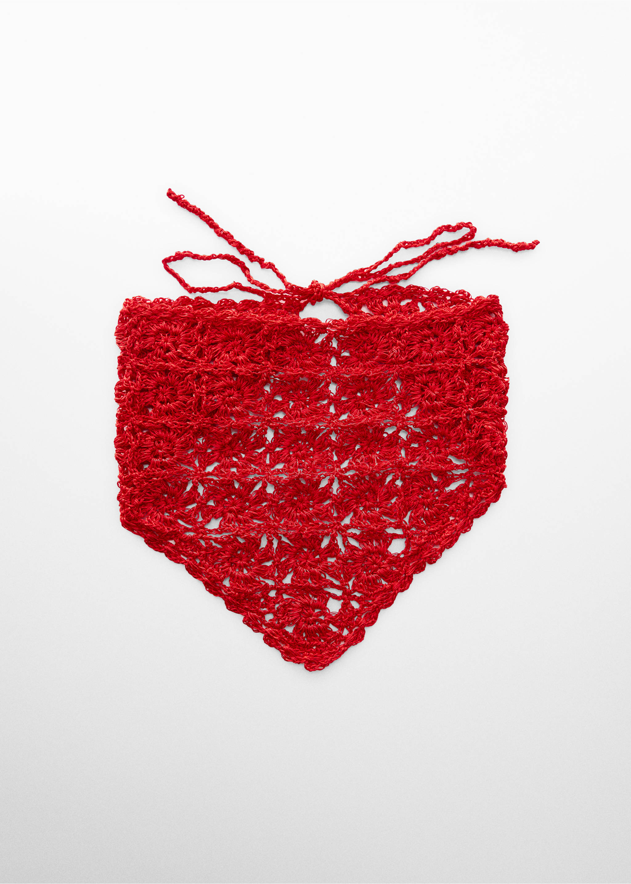 Crochet knit handkerchief - Article without model, Red. Ref: 67025733-00.