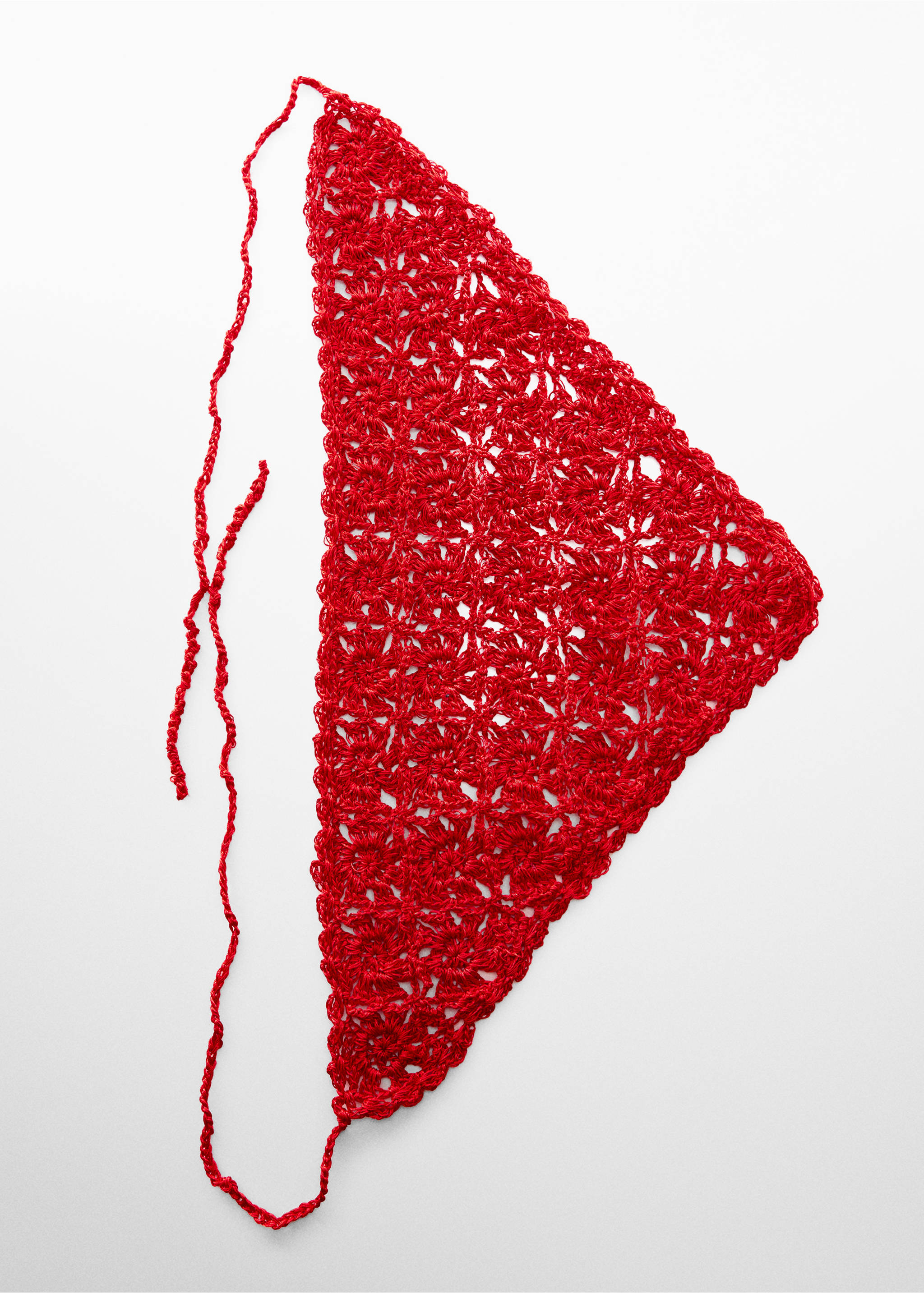 Crochet knit handkerchief - Medium plane, Red. Ref: 67025733-00.