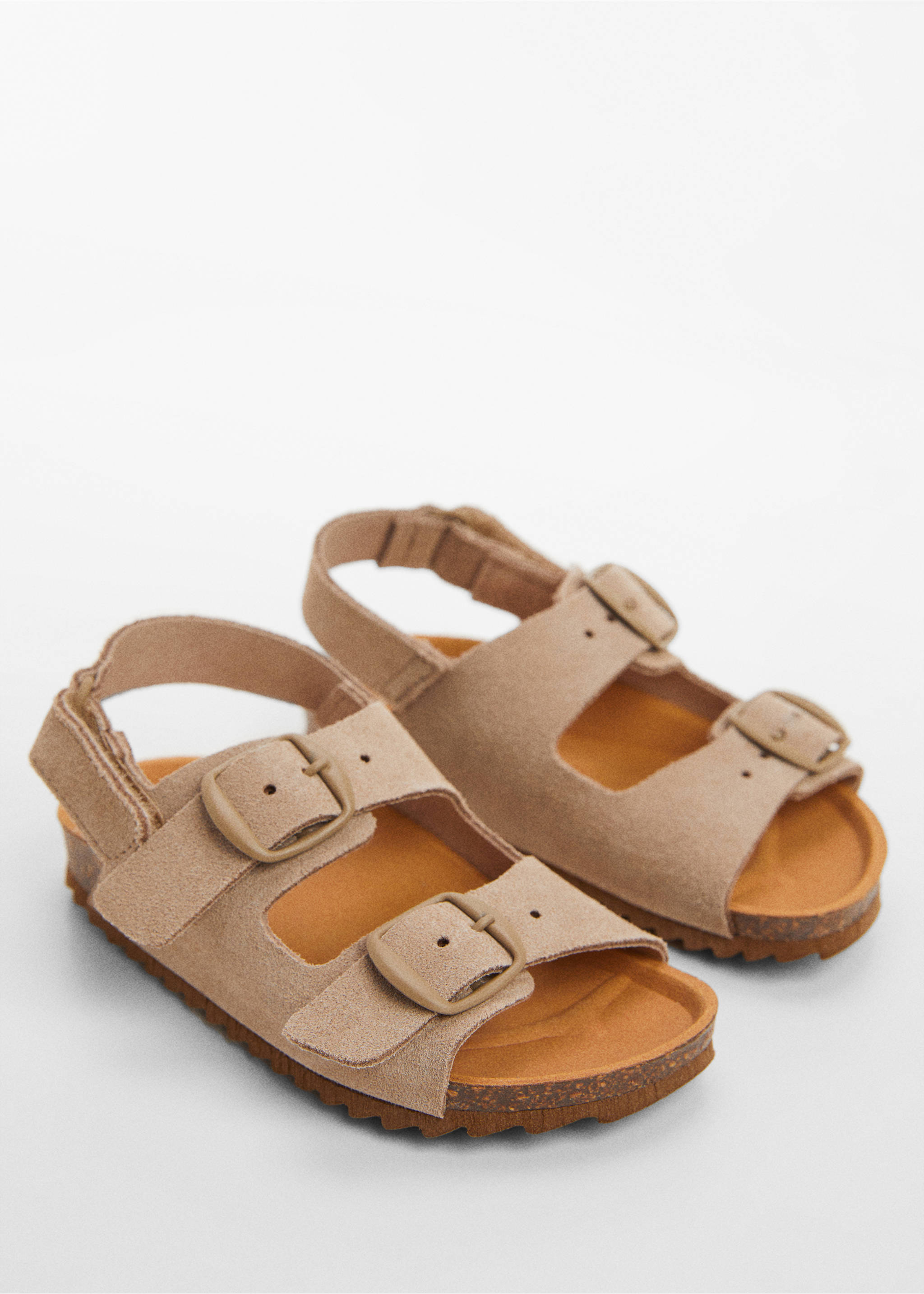 Buckle leather sandals - Medium plane, Medium Brown. Ref: 67025734-00.