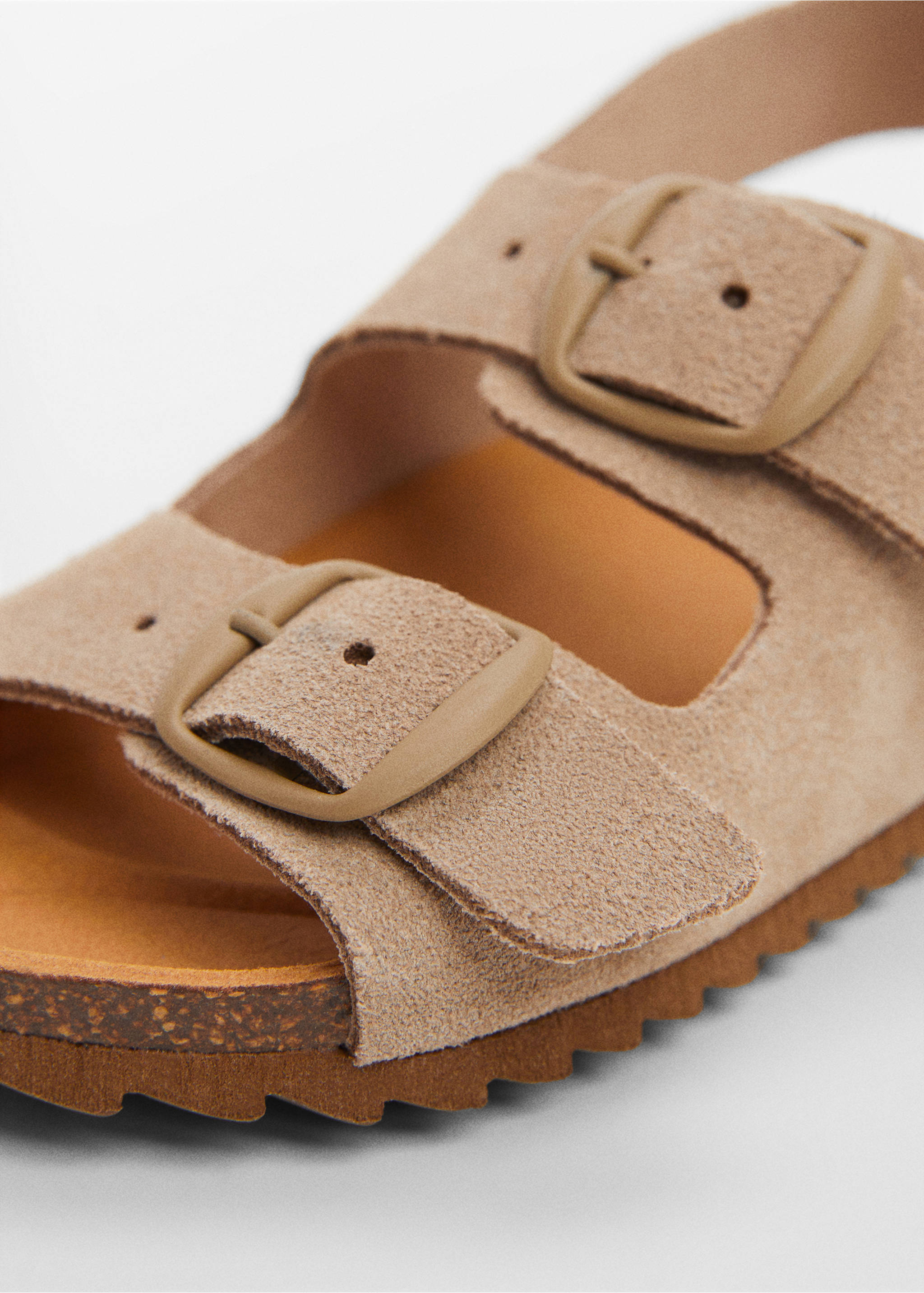 Buckle leather sandals - Details of the article 2, Medium Brown. Ref: 67025734-00.