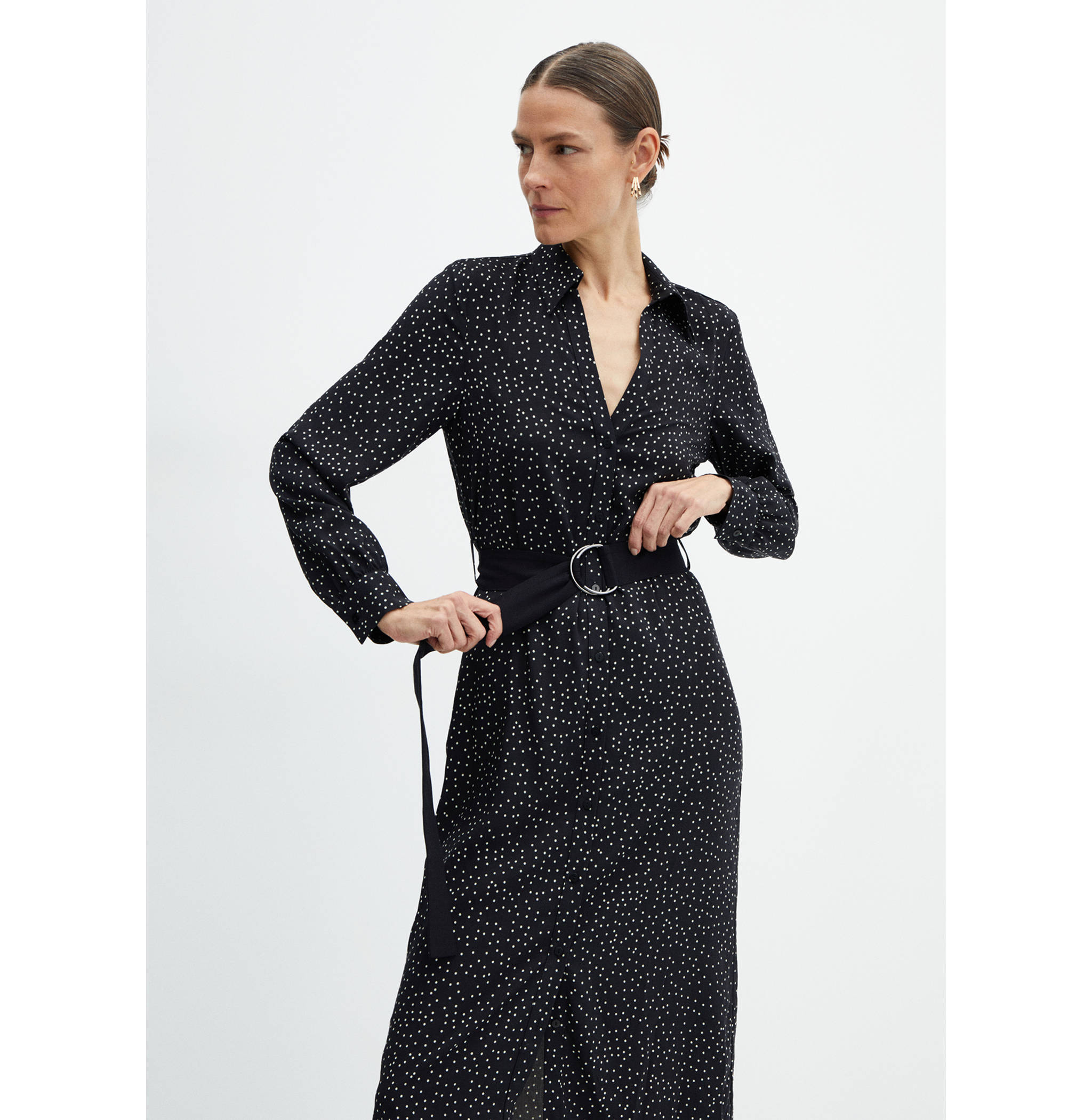 Polka dot shirt dress - Women | MANGO OUTLET USA