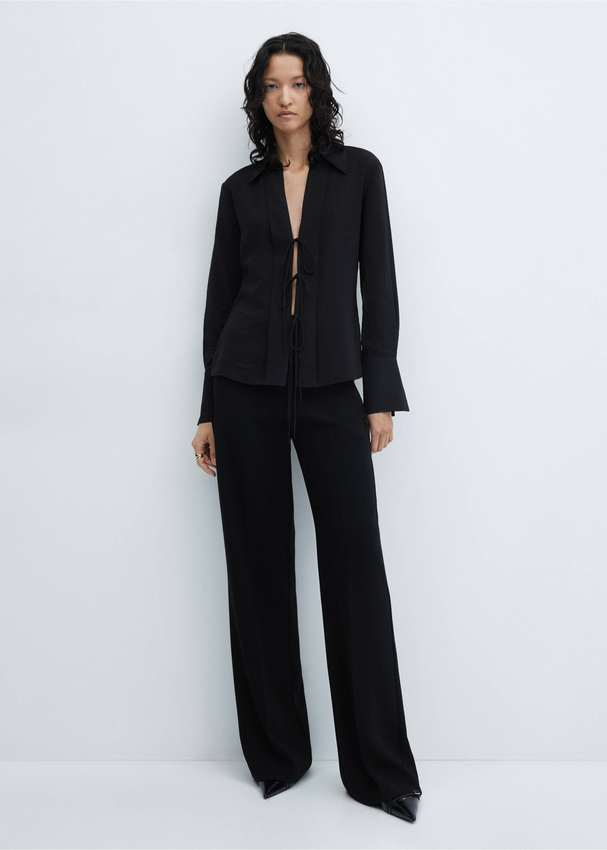 Bows fluid blouse - General plane, Black. Ref: 67025737-00.