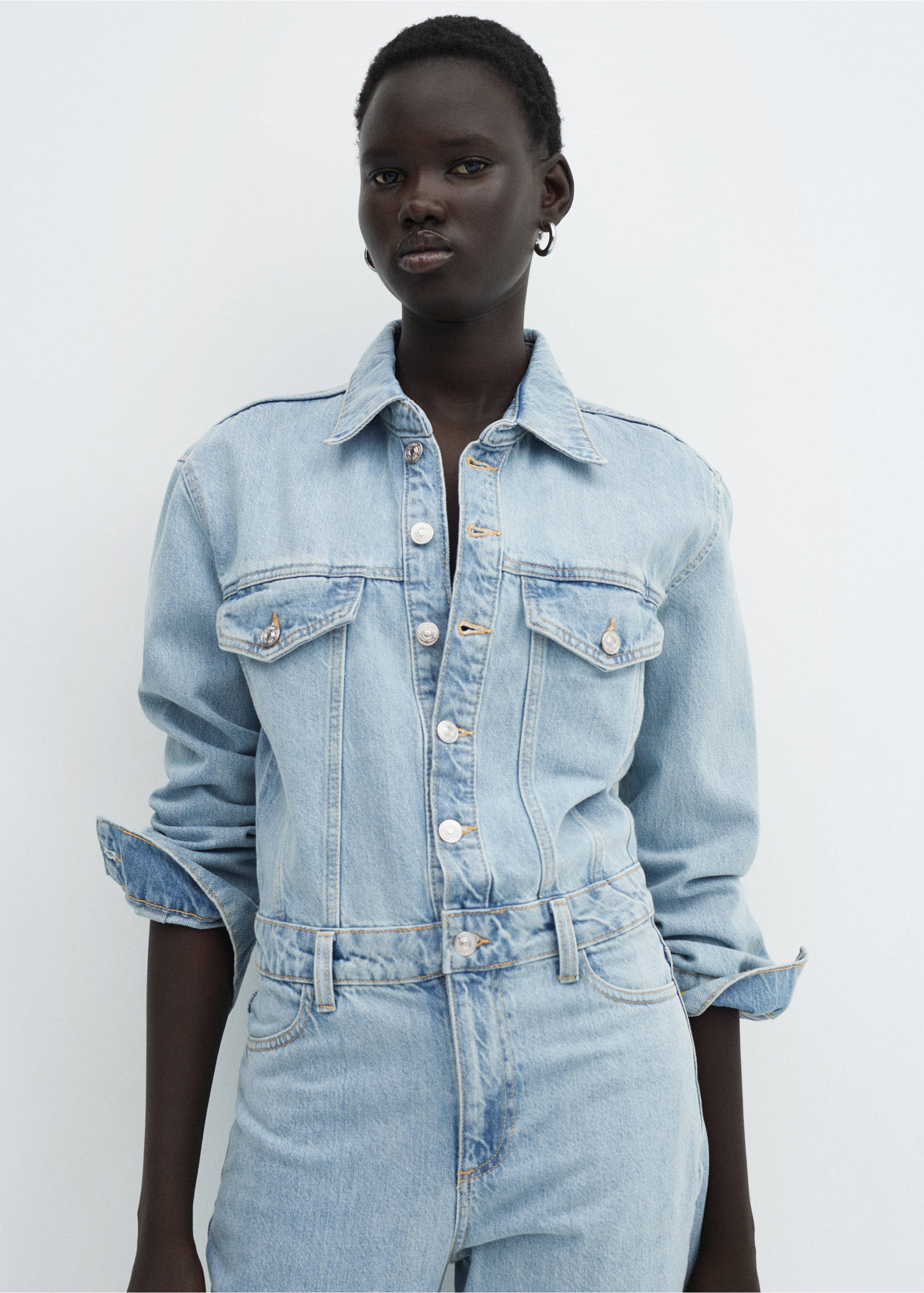 Denim jumpsuit buttons - Medium plane, Medium Blue. Ref: 67025744-00.