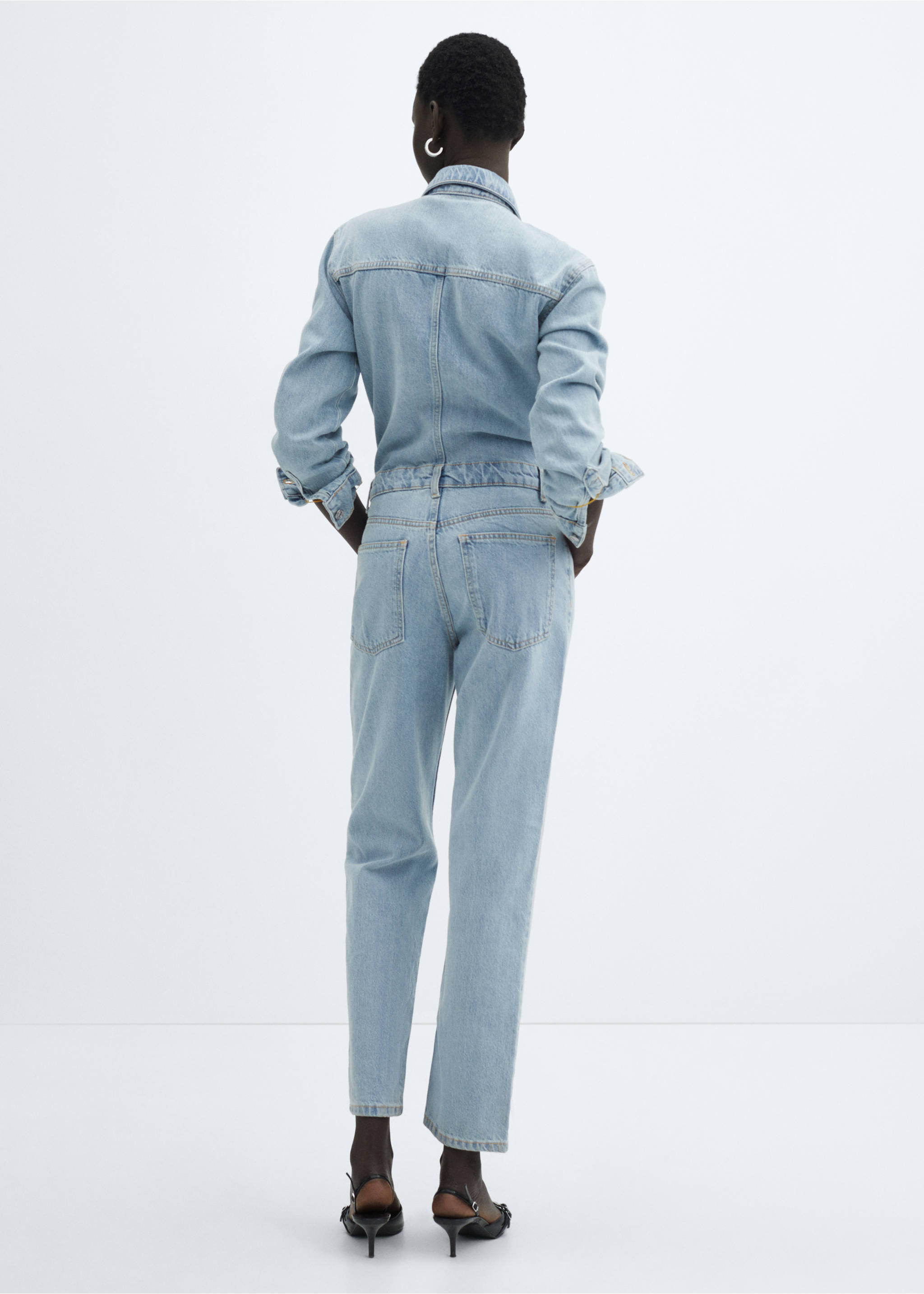 Denim jumpsuit buttons - Reverse of the article, Medium Blue. Ref: 67025744-00.