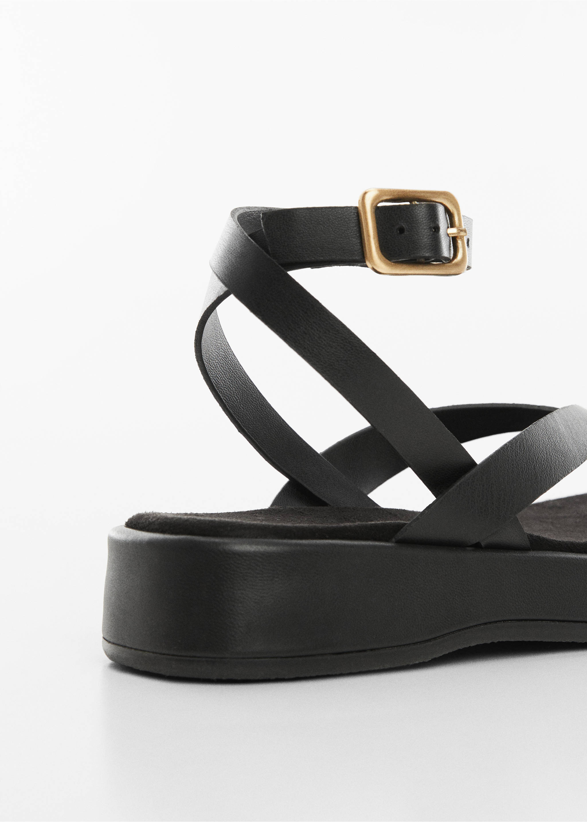 Platform strap sandals - Details of the article 1, Black. Ref: 67025747-00.