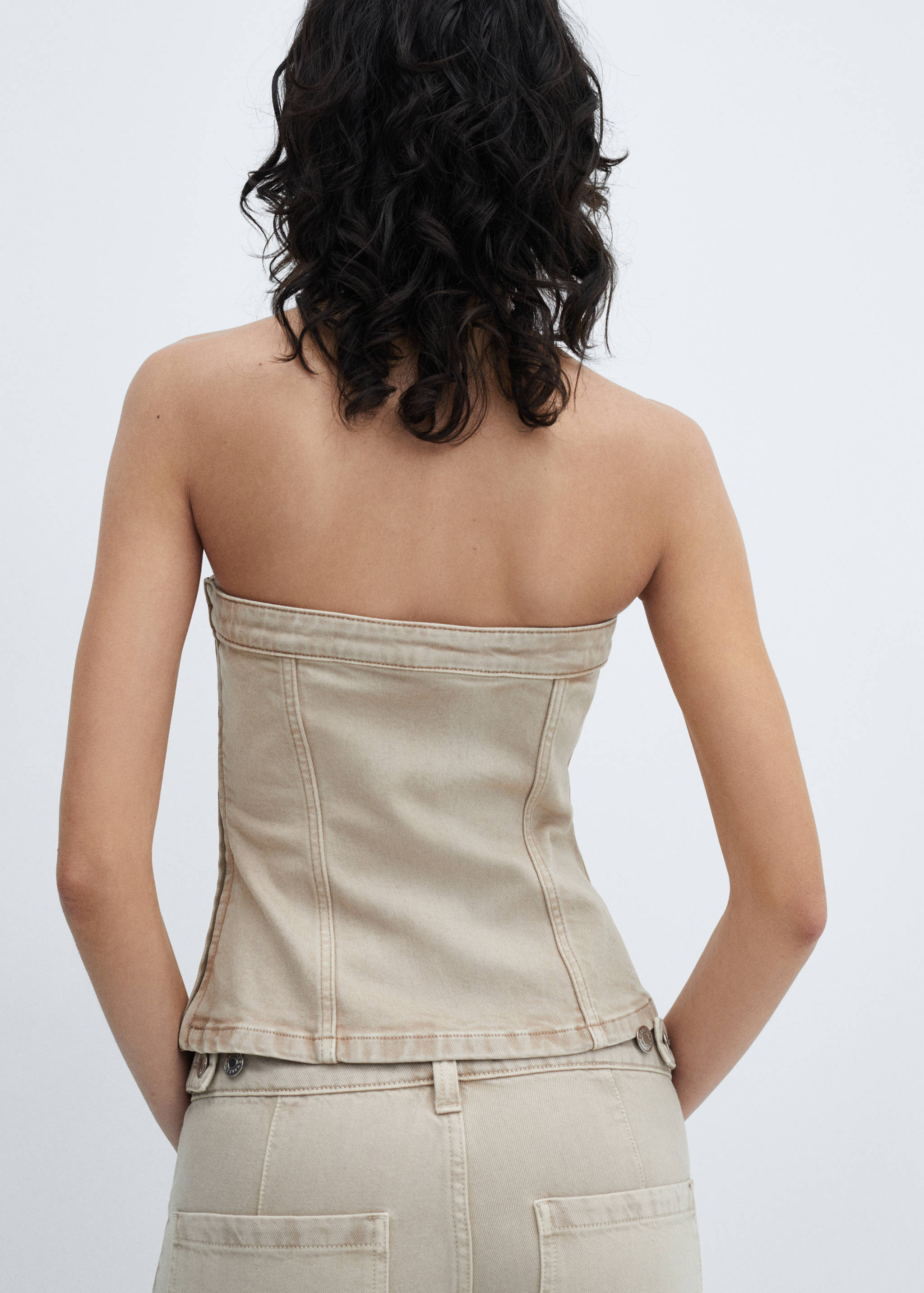 Denim strapless top - Reverse of the article