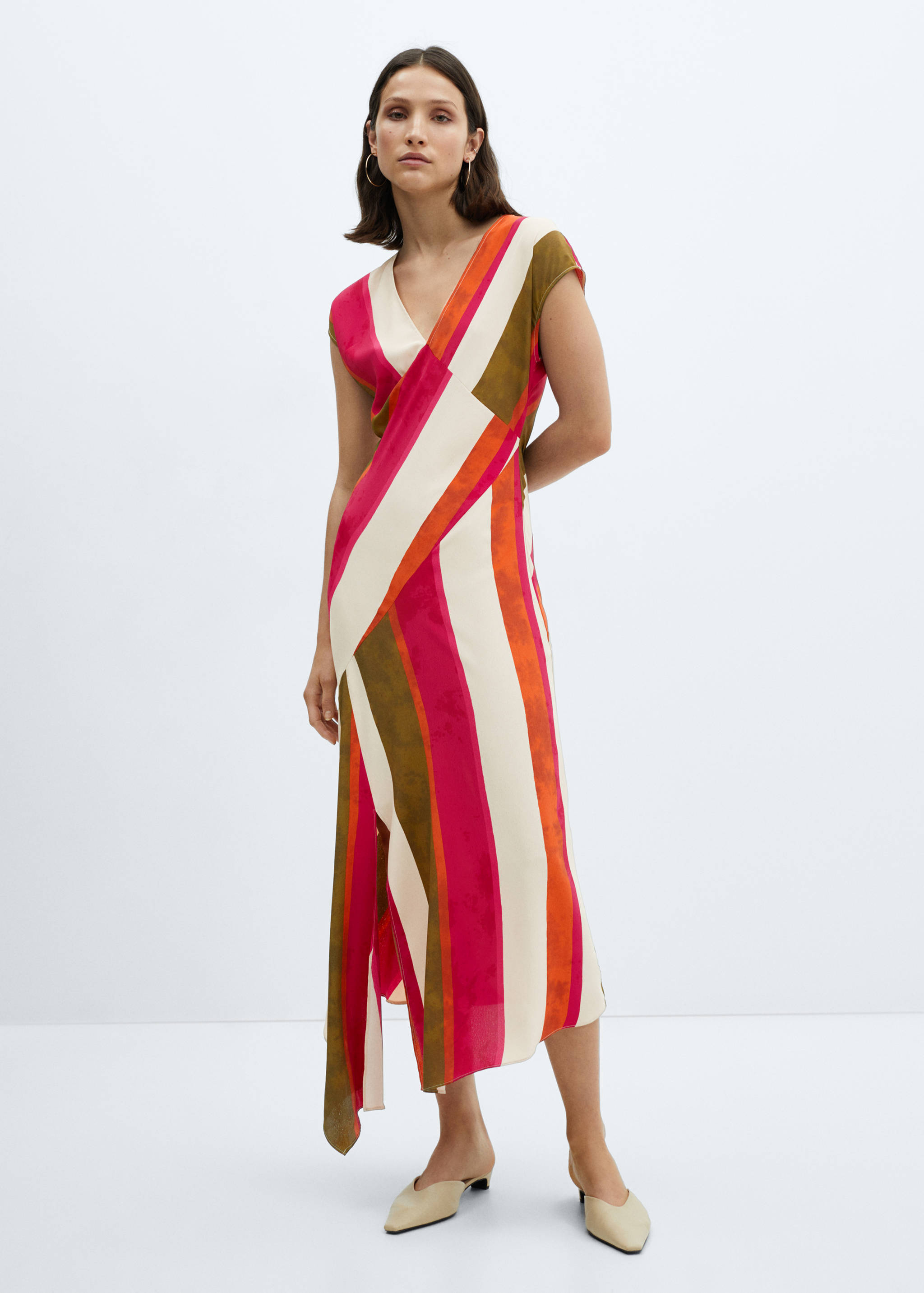 Cut-out striped dress - General plane