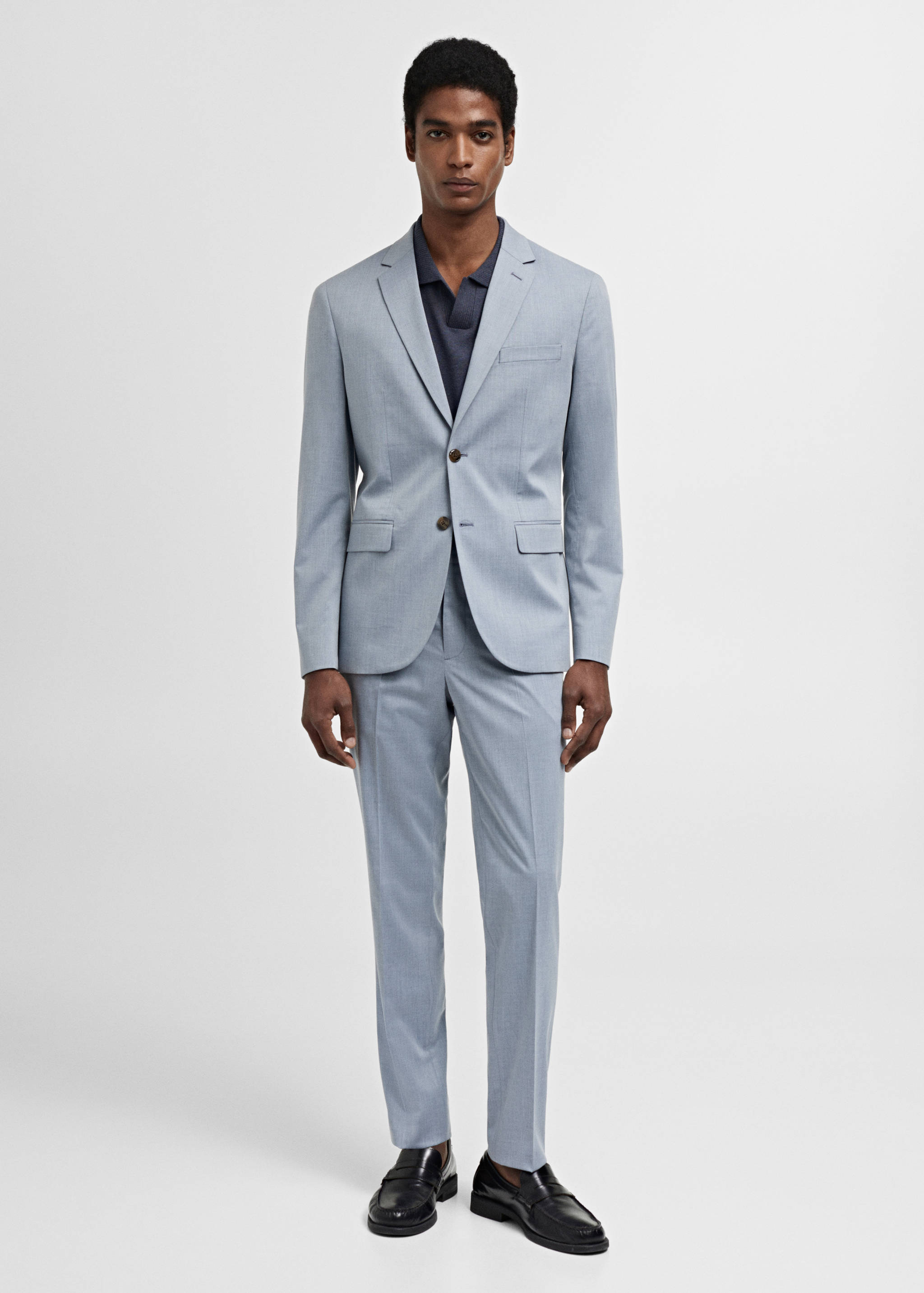 Stretch fabric super slim-fit suit trousers - General plane