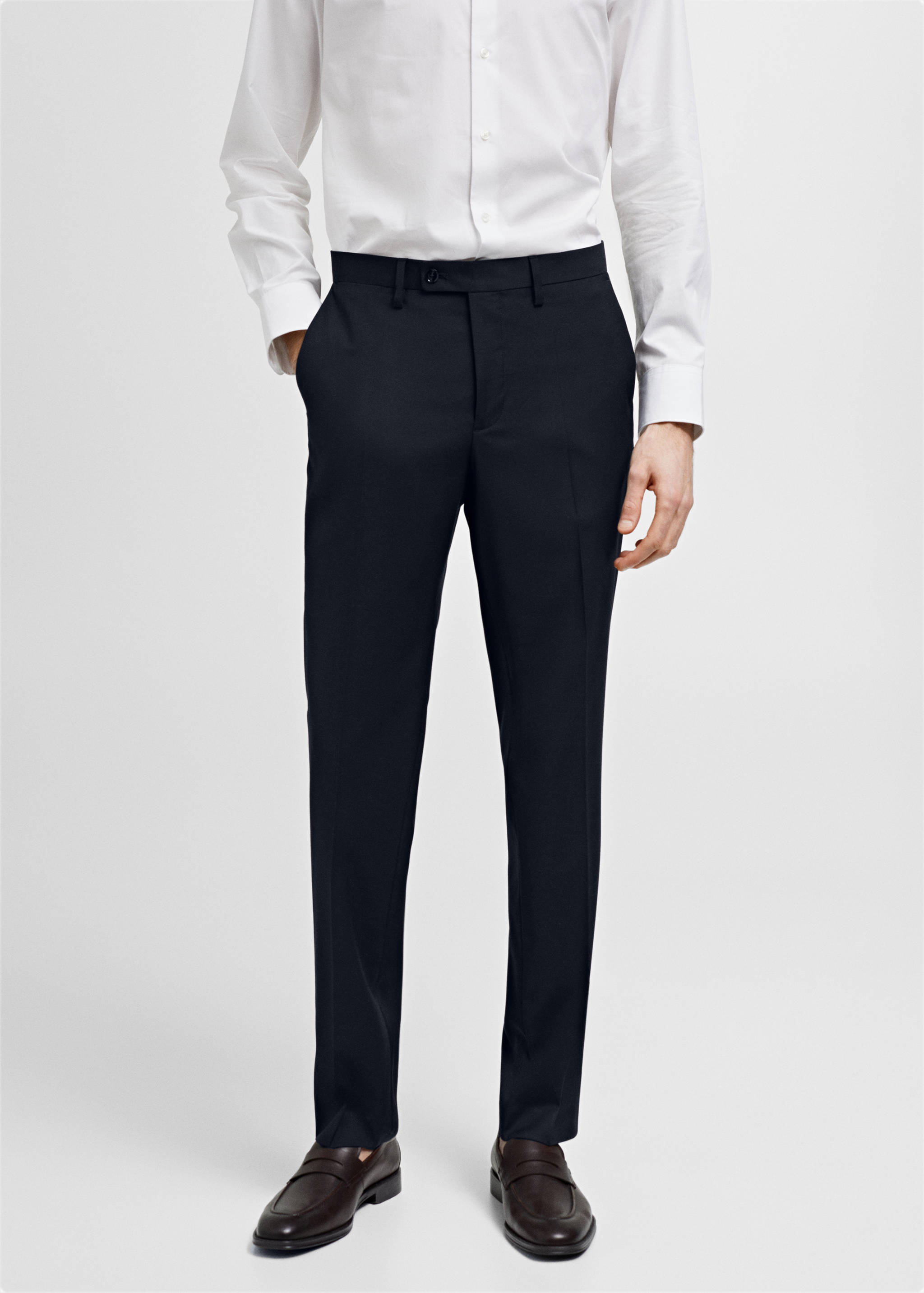 Slim fit suit trousers - Medium plane