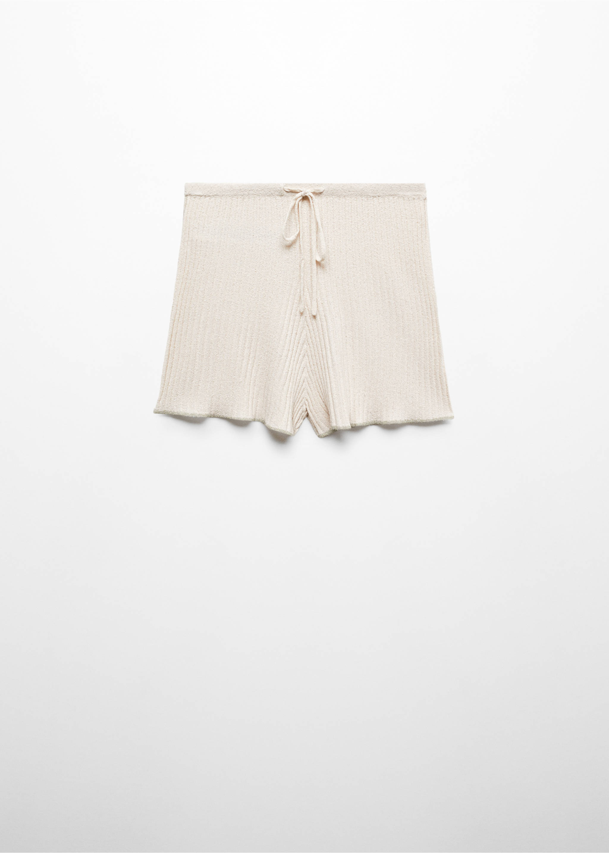 Ribbed pyjama shorts - Article without model, Ecru. Ref: 67025991-00.
