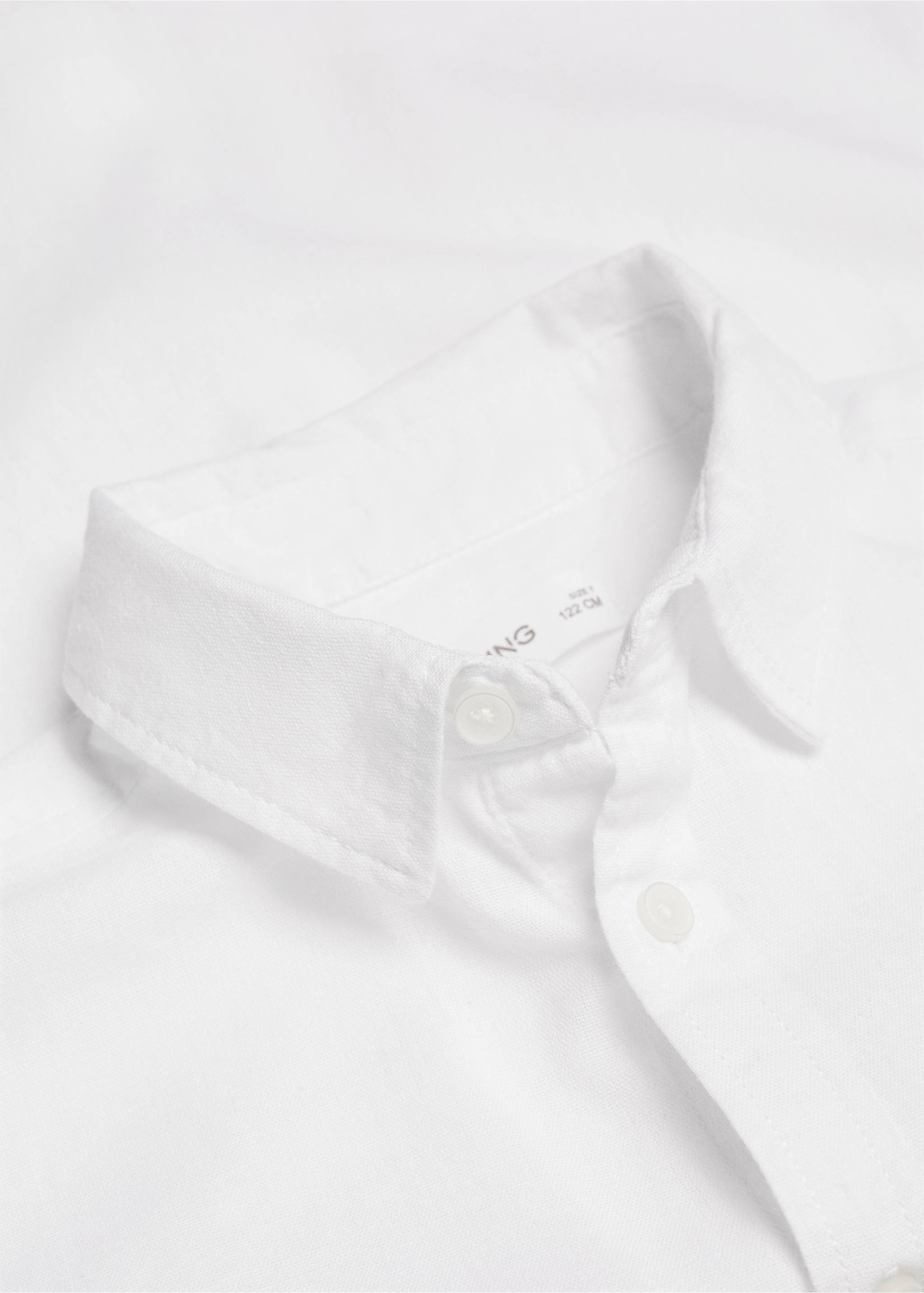 Regular fit cotton shirt - Details of the article 8, White. Ref: 67025992-00.