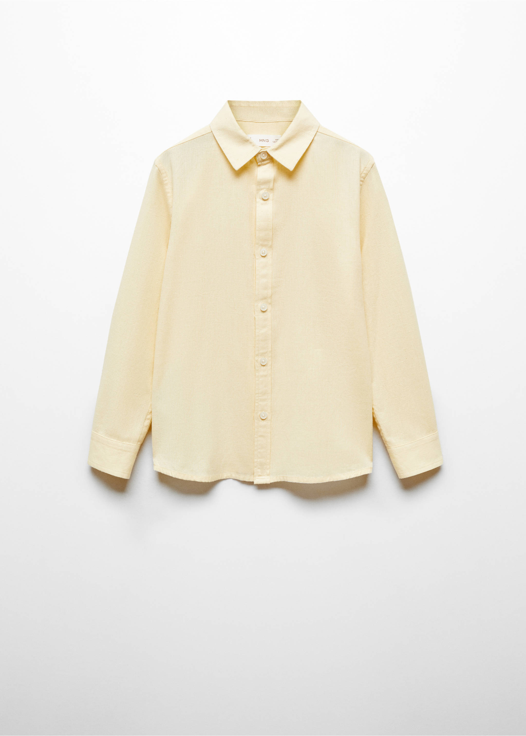 Regular fit cotton shirt - Article without model, Pastel Yellow. Ref: 67025992-00.